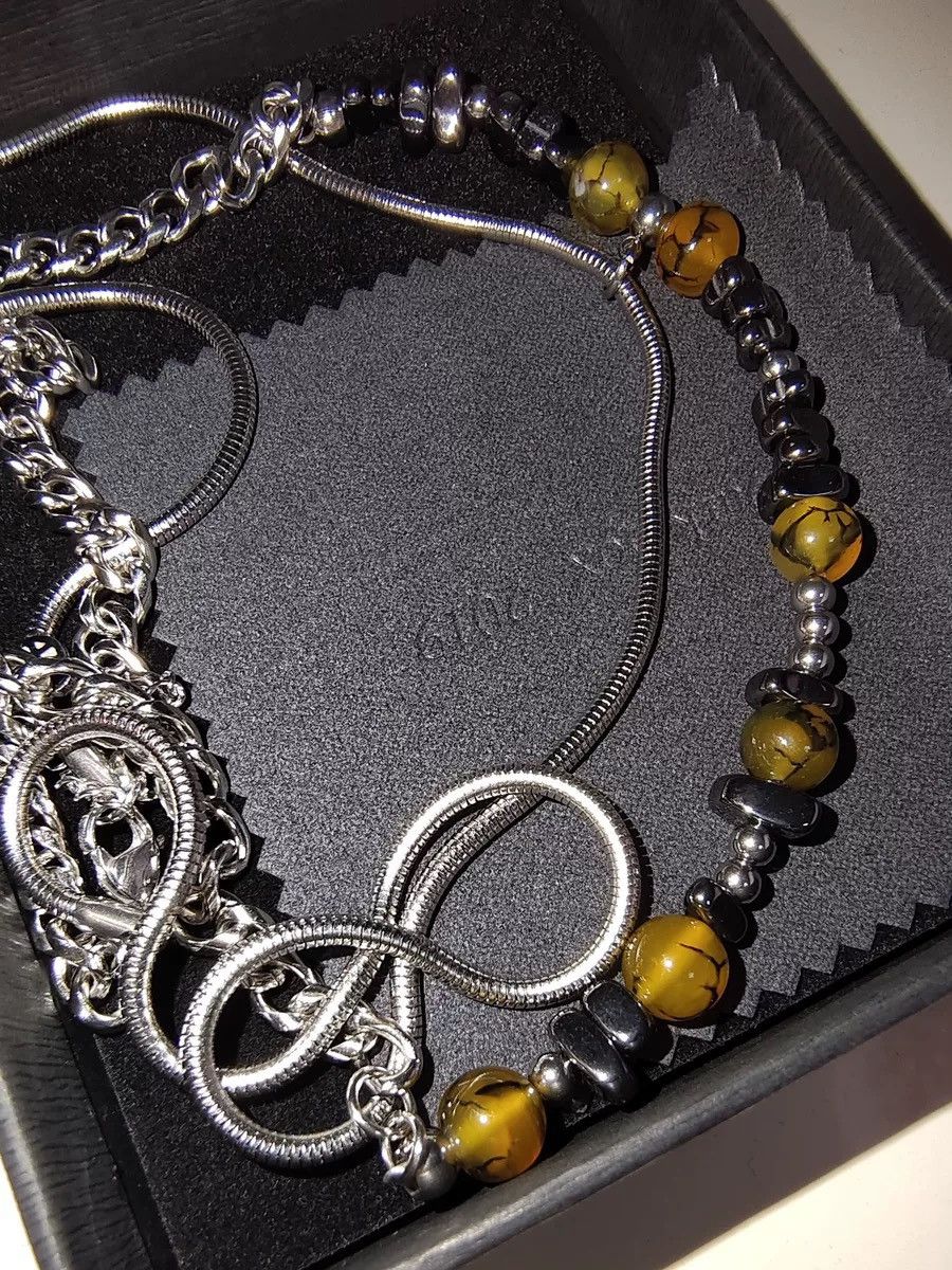 Japanese Brand × Jewelry Retro punk vintage stone beads double layer chain necklace Size ONE SIZE - 5 Thumbnail