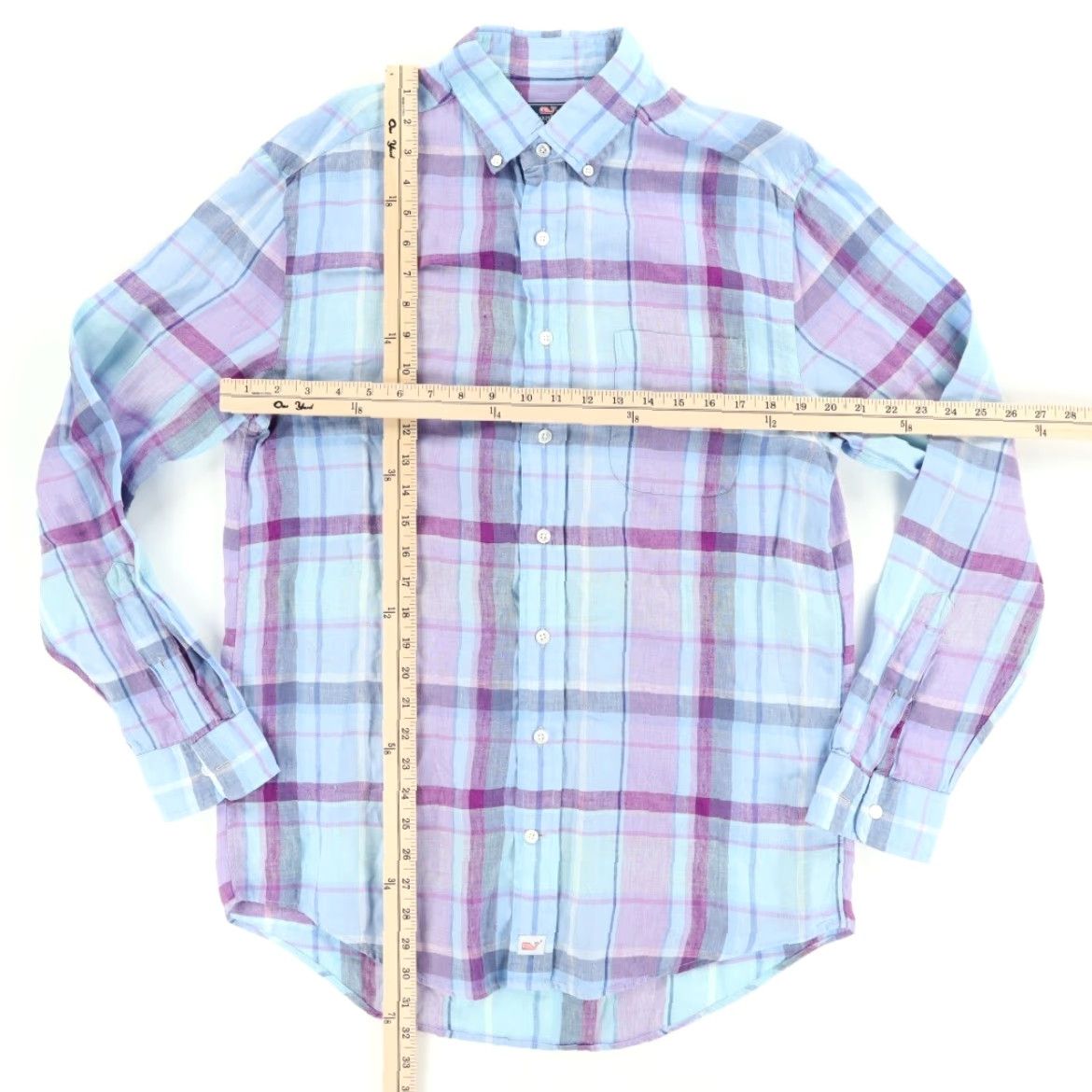 Vineyard Vines Vineyard Vines Classic Murray Linen Plaid Long Sleeve Button Down Shirt M Mens Size US M / EU 48-50 / 2 - 3 Thumbnail