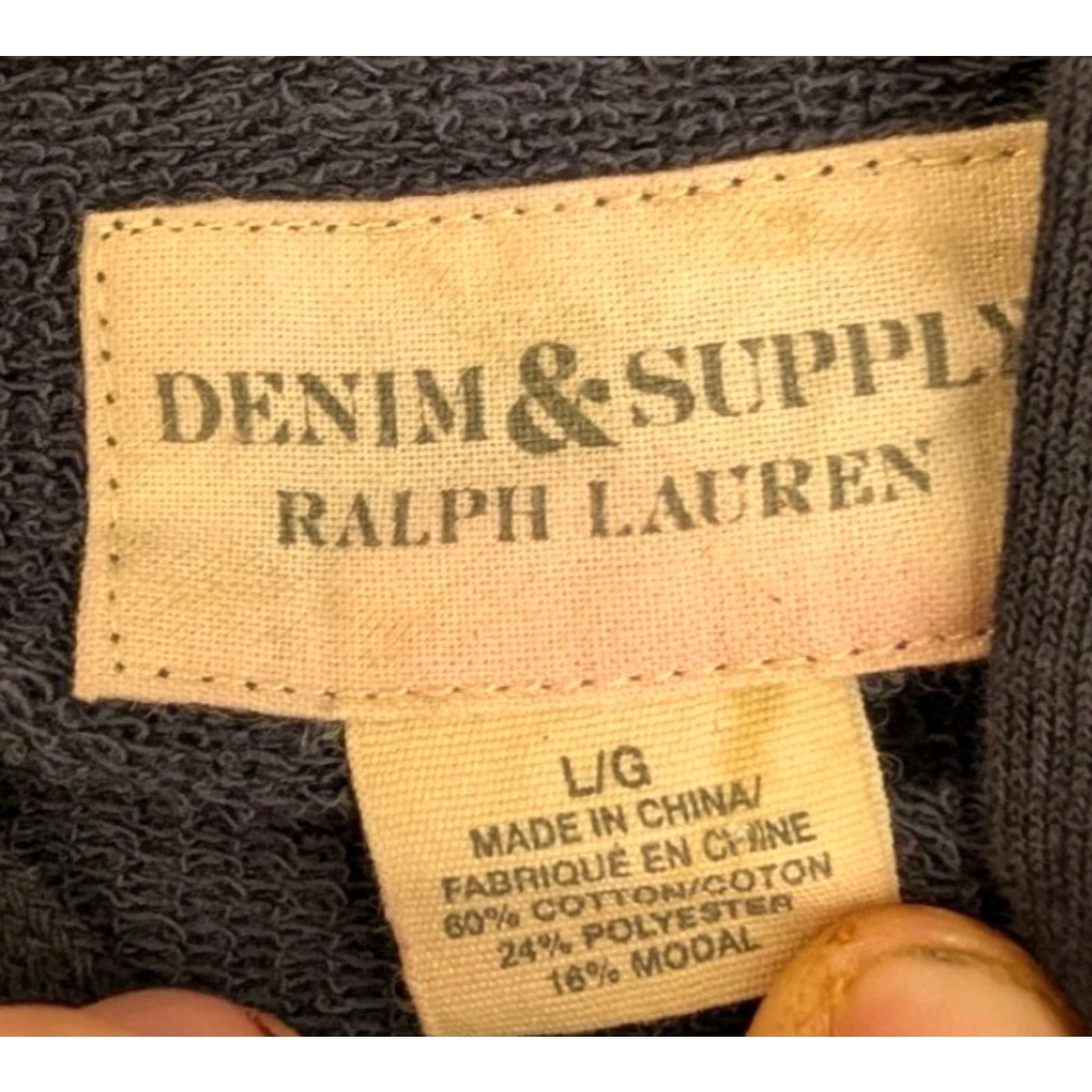 Ralph Lauren Ralph Lauren Denim & Supply Women’s Sz L Navy Blue Tie Front Cropped Hoodie Size L / US 10 / IT 46 - 7 Thumbnail