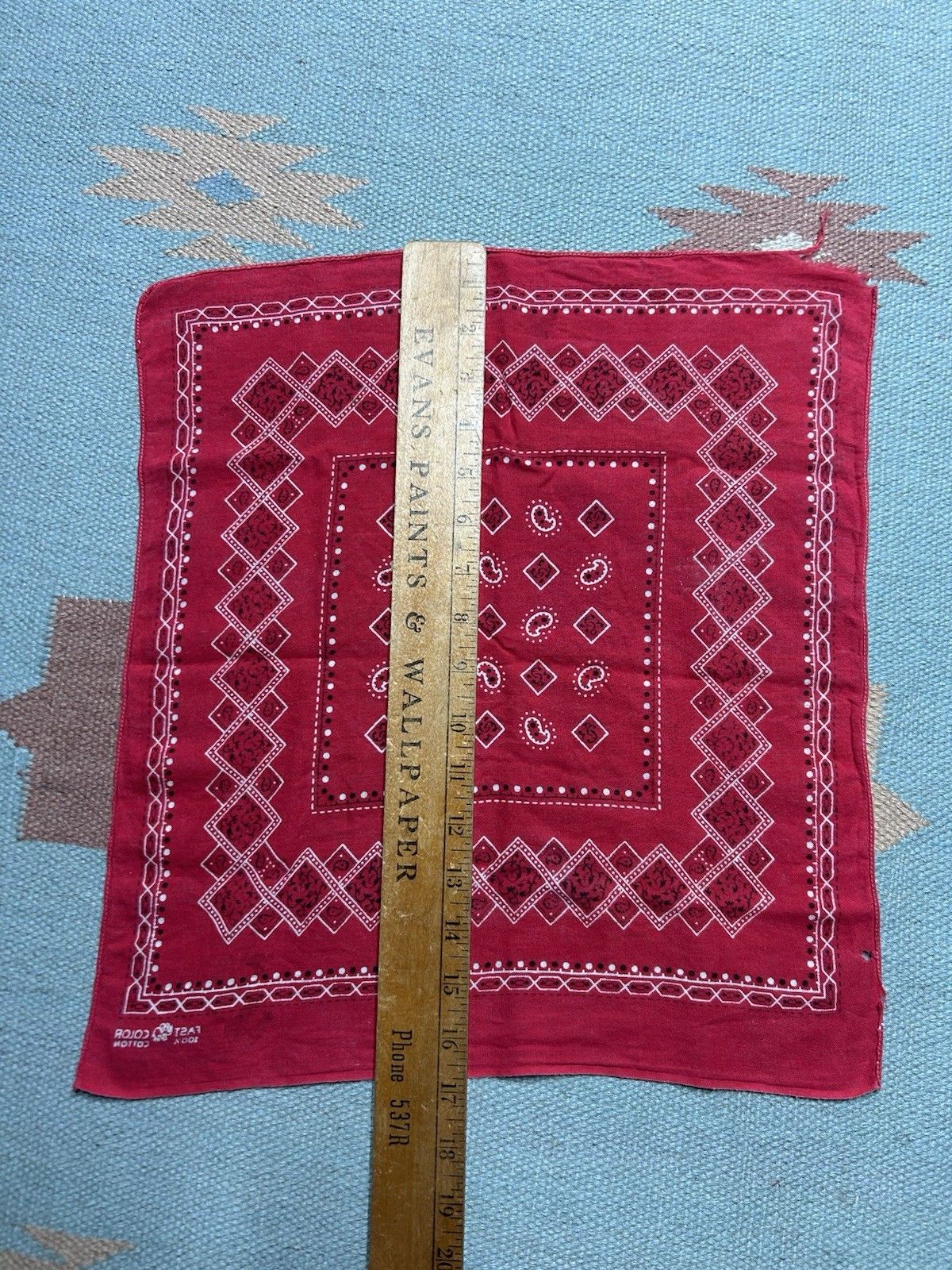 Vintage Vintage 1950s elephant bandana trunk up soft cotton selvedge Size ONE SIZE - 9 Thumbnail