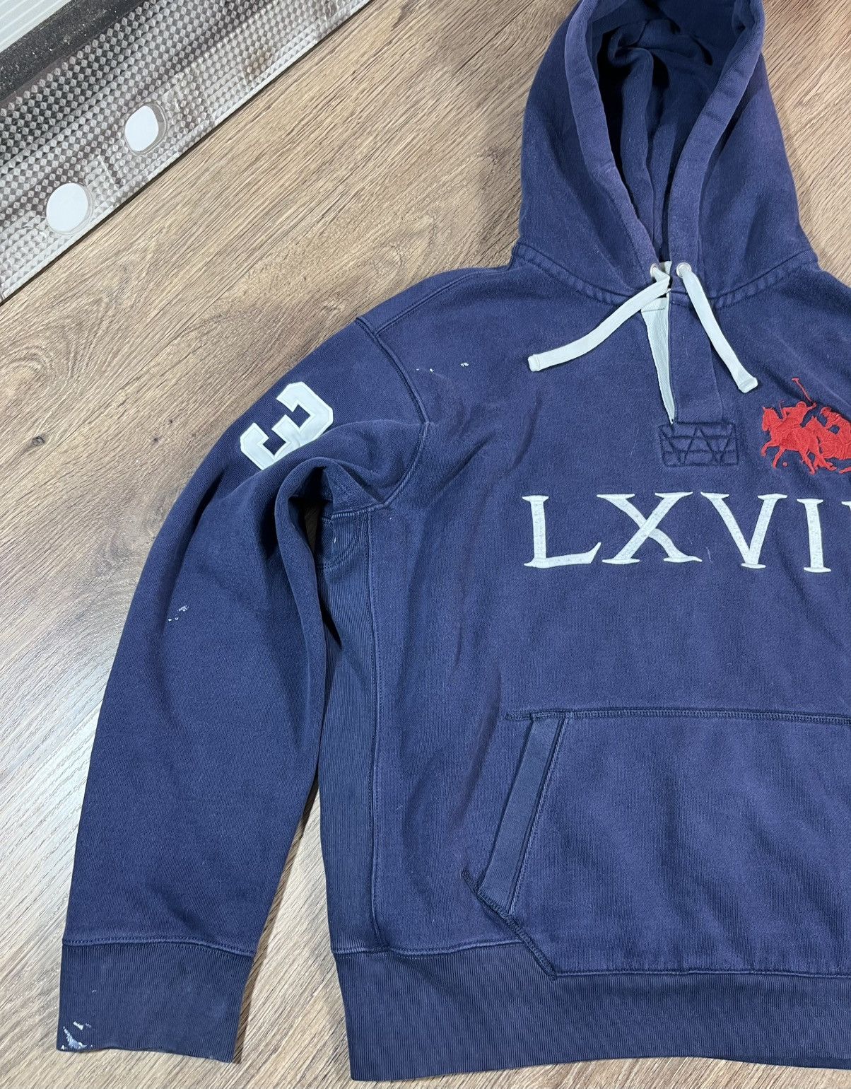 Polo Ralph Lauren Vintage Polo Ralph Lauren Distressed Hoodie Big Logo 🐎 Size US XXL / EU 58 / 5 - 2 Thumbnail