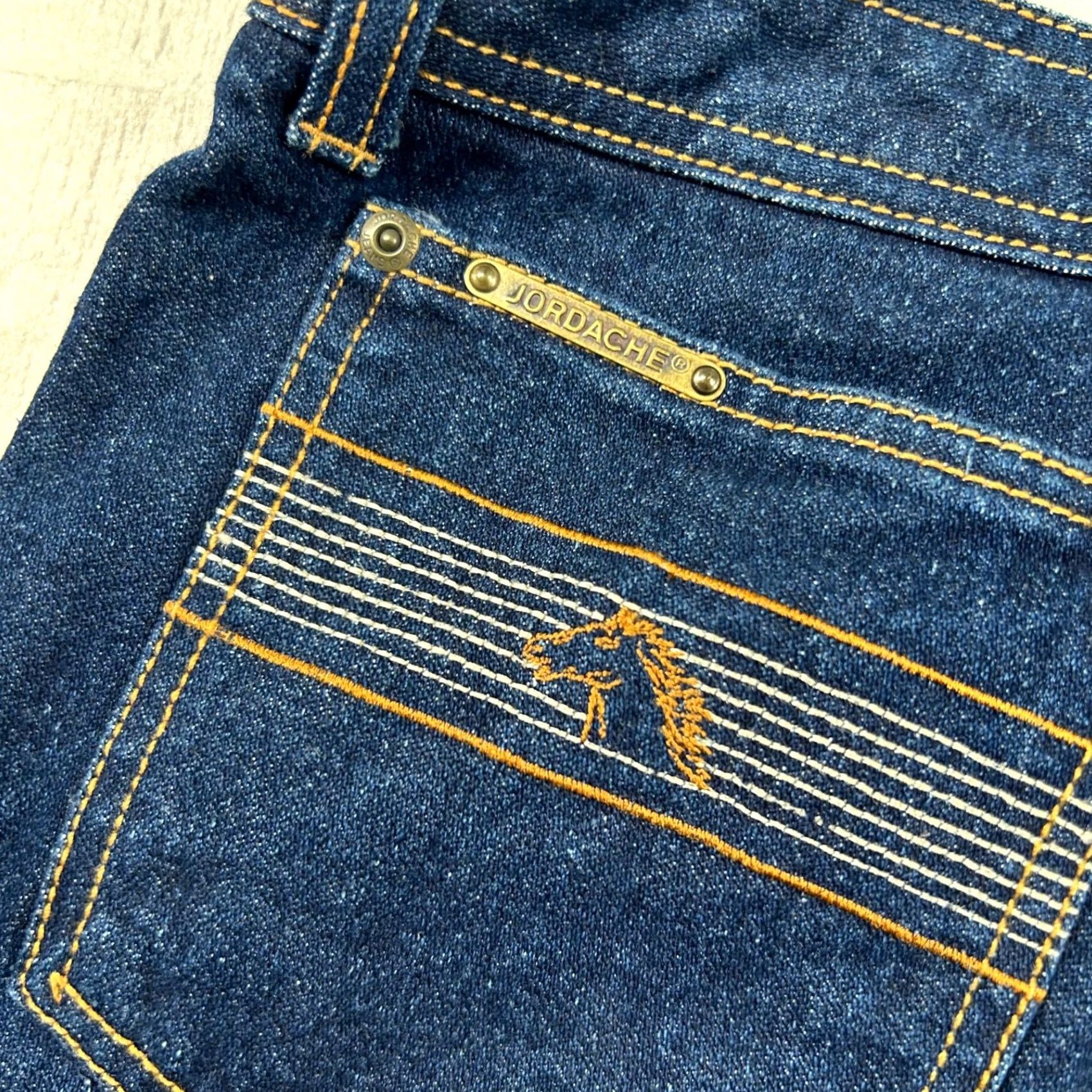 Jordache VINTAGE Jordache Jeans Womens Bootcut High Rise Dark 36L 70s 80s Hong Kong Size 24" / US 00 / IT 34 - 7 Thumbnail