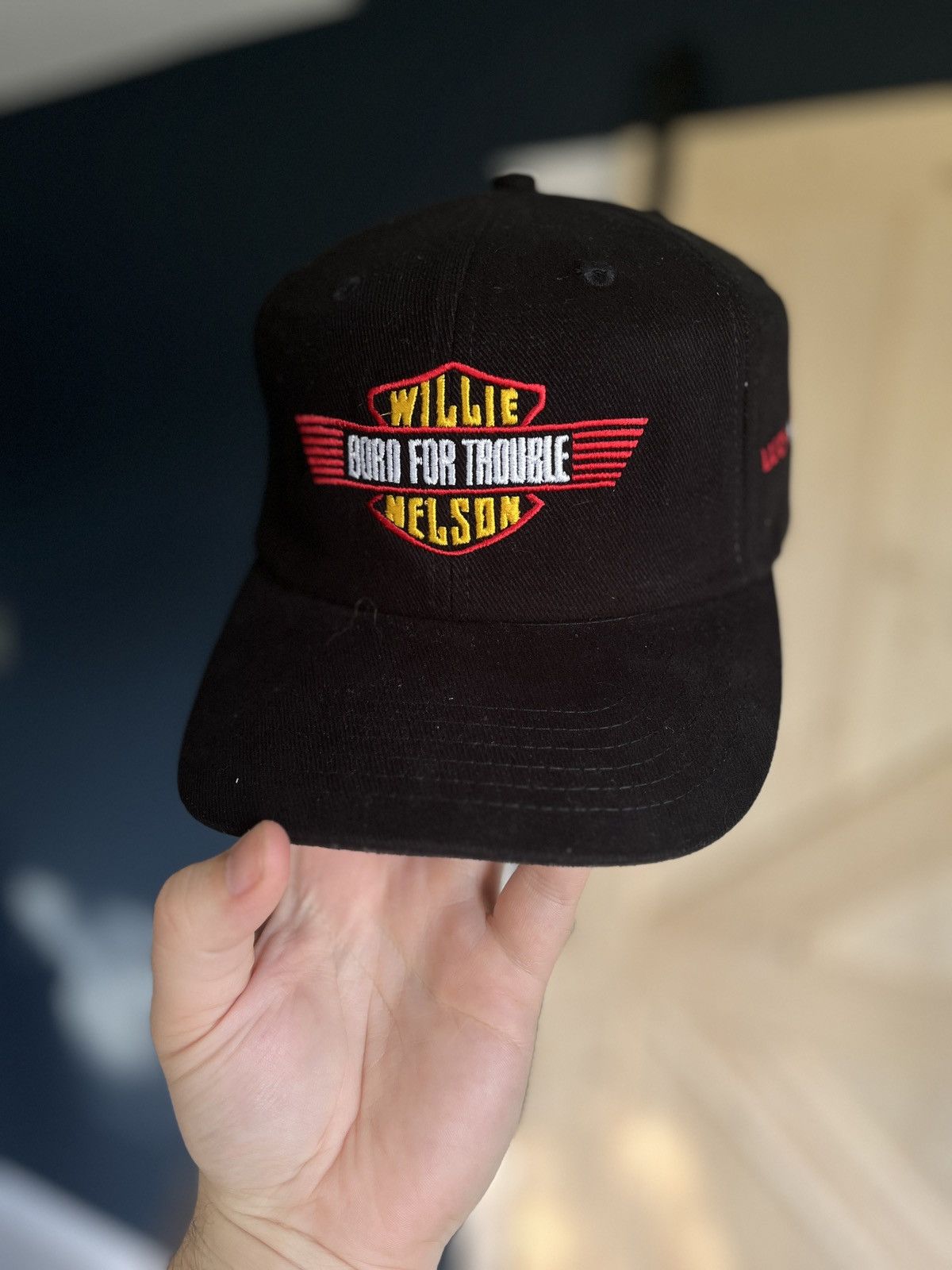 Harley Davidson Vintage 90’s Harley Style Willie Nelson Promo Strap-back Hat Size ONE SIZE - 1 Thumbnail