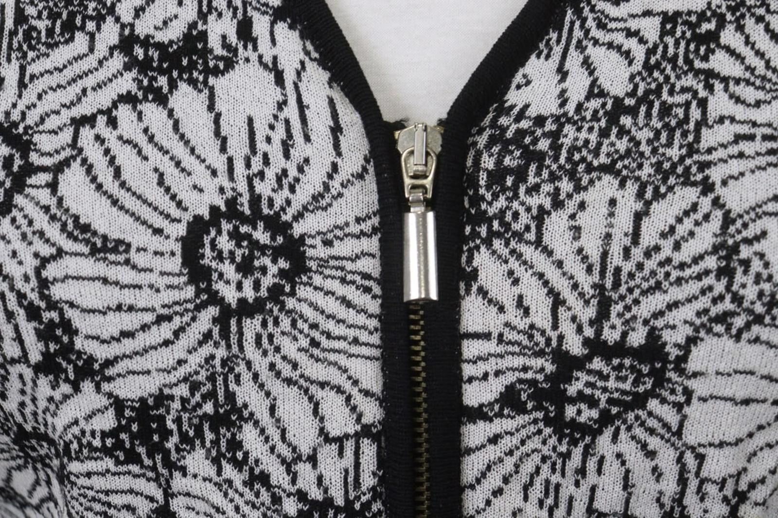 Designer Stizzoli Black White Floral Viscose Knitted Cardigan Size 42 Size M / US 6-8 / IT 42-44 - 5 Thumbnail