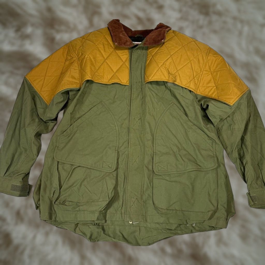Vintage Field & Stream Men Jacket XL Green Beige Waterproof Windbreaker Zip Up Size US XL / EU 56 / 4 - 1 Thumbnail