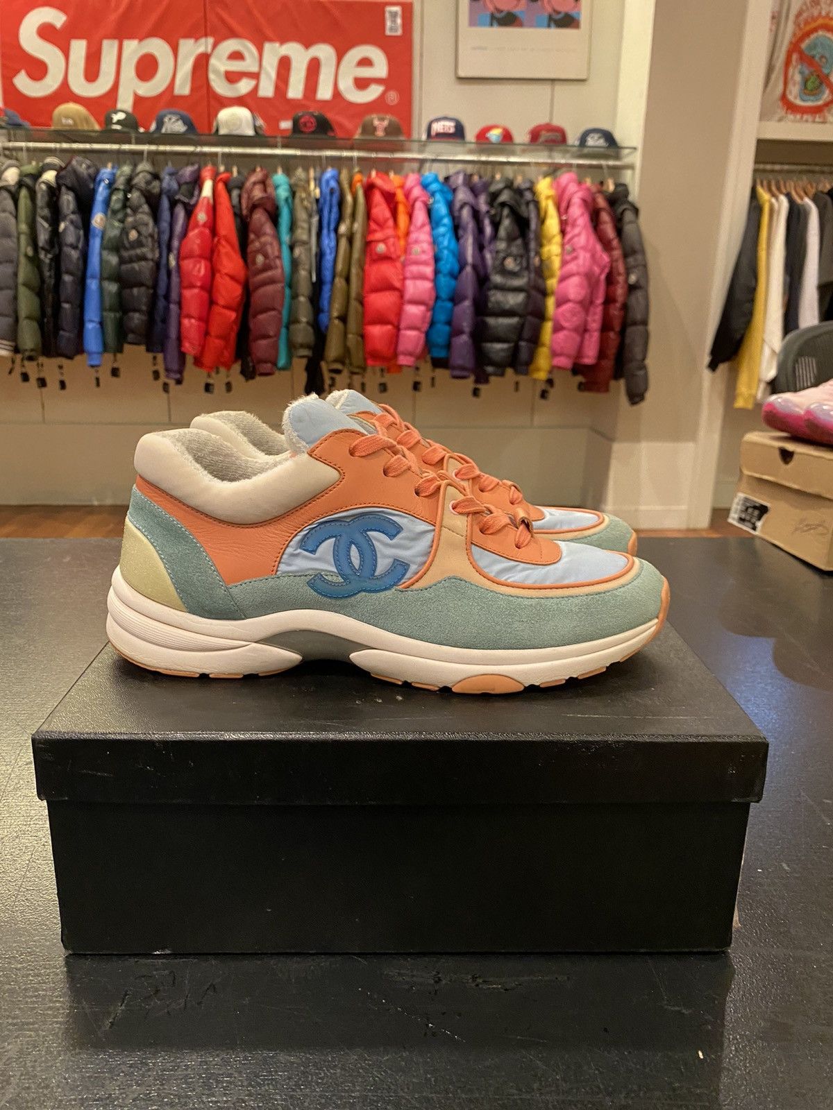 image of Chanel Cc Trainer Shoes, Men's (Size 7.5)