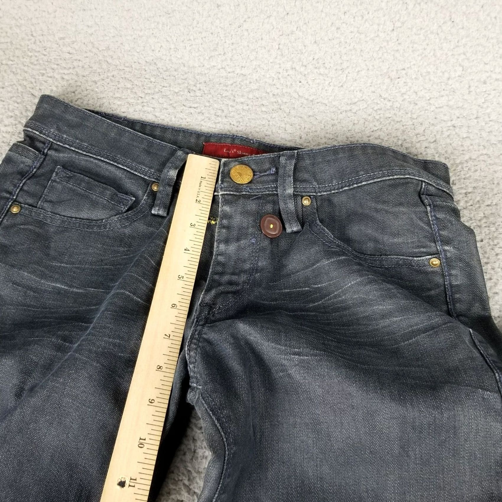 Levi's Levi's 503 Slim Skinny Jeans Black Stretch Grunge Womens Denim Medium Wash Cotton Blend 29X31 Capri? (This line is incomplete and not compliant) Size 29" - 6 Thumbnail