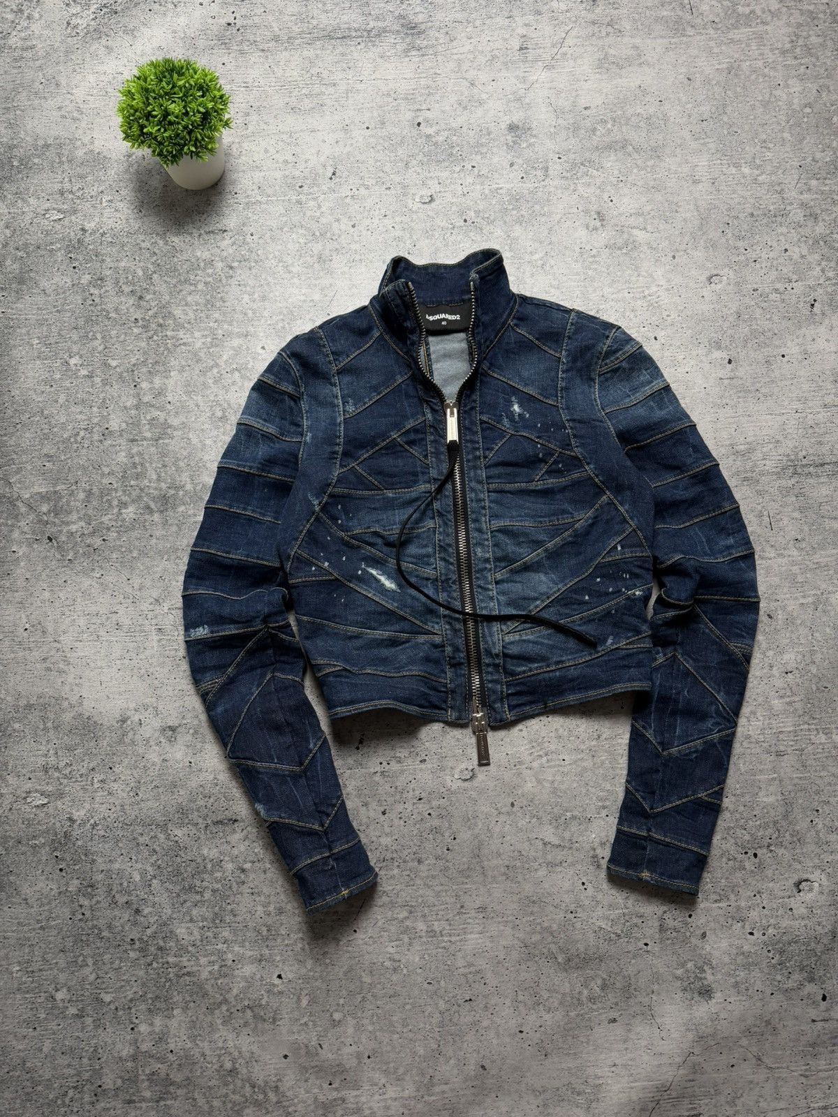 Dsquared2 Dsquared2 Disstresed Striped Lines Archive Denim Jacket Size S / US 4 / IT 40 - 1 Thumbnail