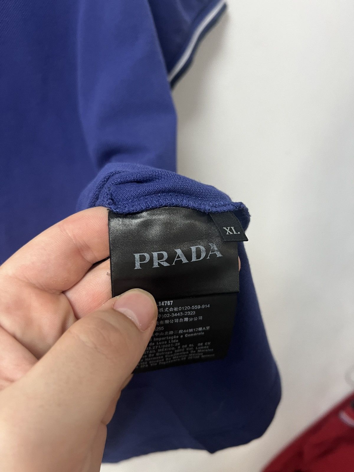 Prada Vintage Prada Polo T-Shirt Red Tab Mens Size XL Blue Size US XL / EU 56 / 4 - 11 Thumbnail