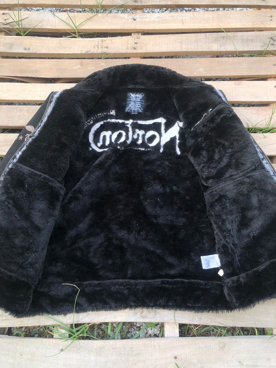 Norton Vintage Norton England Shearling Suede Jacket Fur Size US L / EU 52-54 / 3 - 3 Thumbnail
