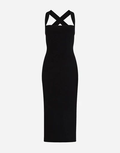 Dolce & Gabbana o1y0825 Sleeveless Midi Dress in Black Size L / US 10 / IT 46 - 1 Thumbnail