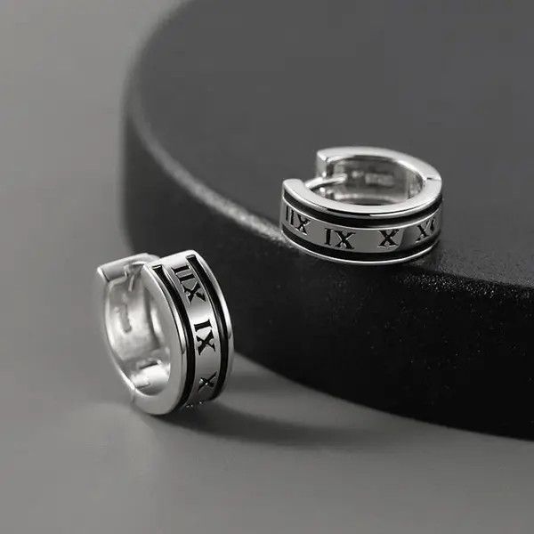 Other 925 Silver Plated Silver Hoop Earrings for Men Women Size ONE SIZE - 4 Thumbnail
