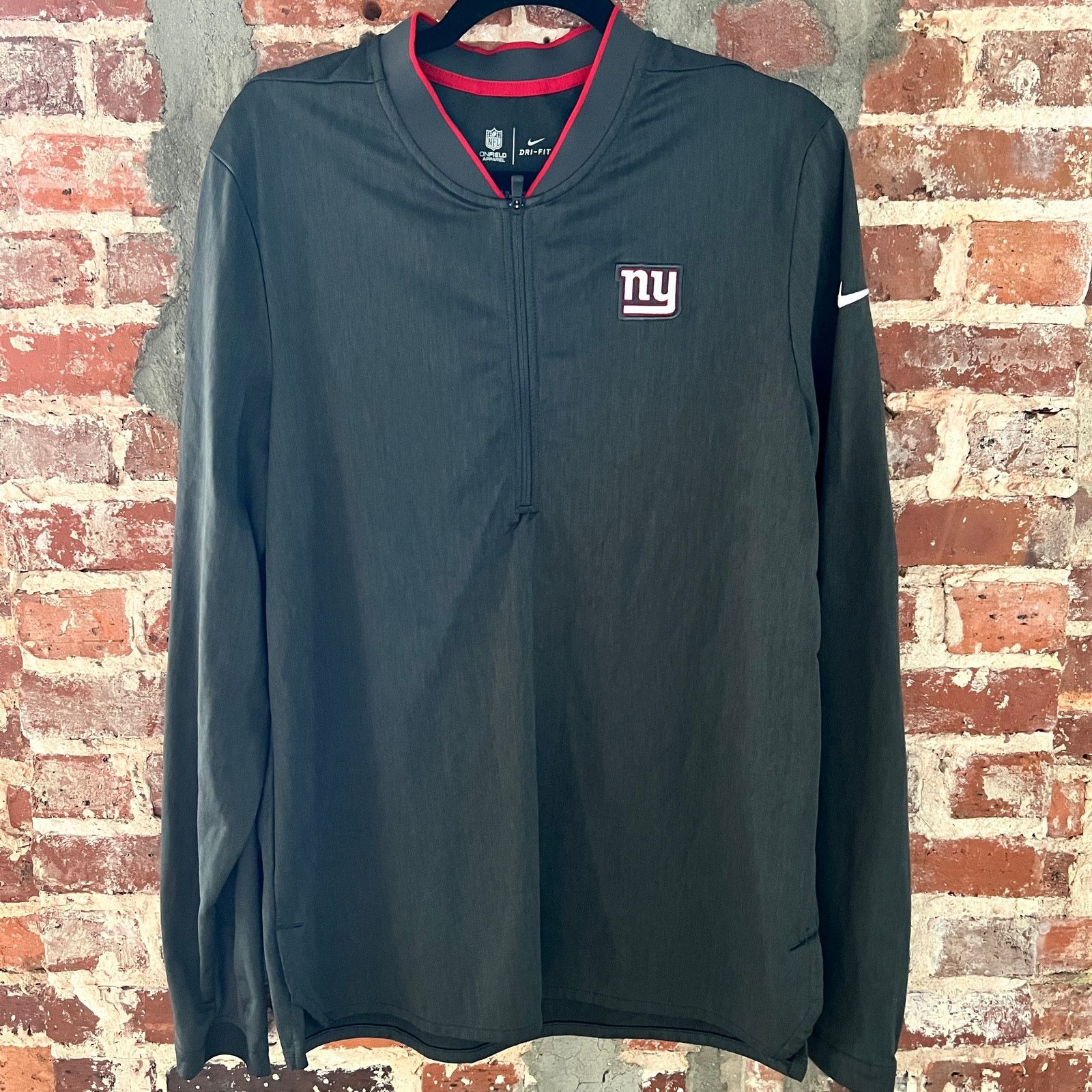 Nike NY Giants NFL Nike OnField 1/4 Zip Gray Jacket M 20x28 Size US M / EU 48-50 / 2 - 2 Thumbnail