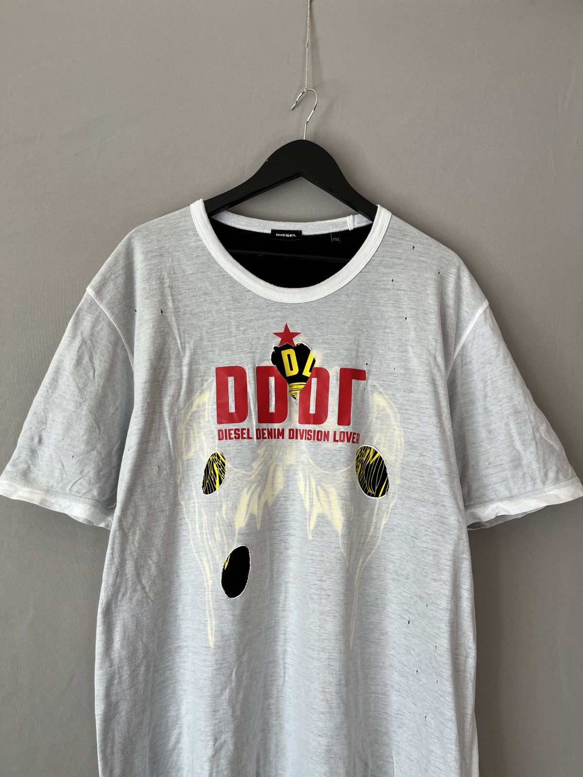 Diesel Diesel Two Layers Ripped Distressed T-shirt Size US XXL / EU 58 / 5 - 5 Thumbnail