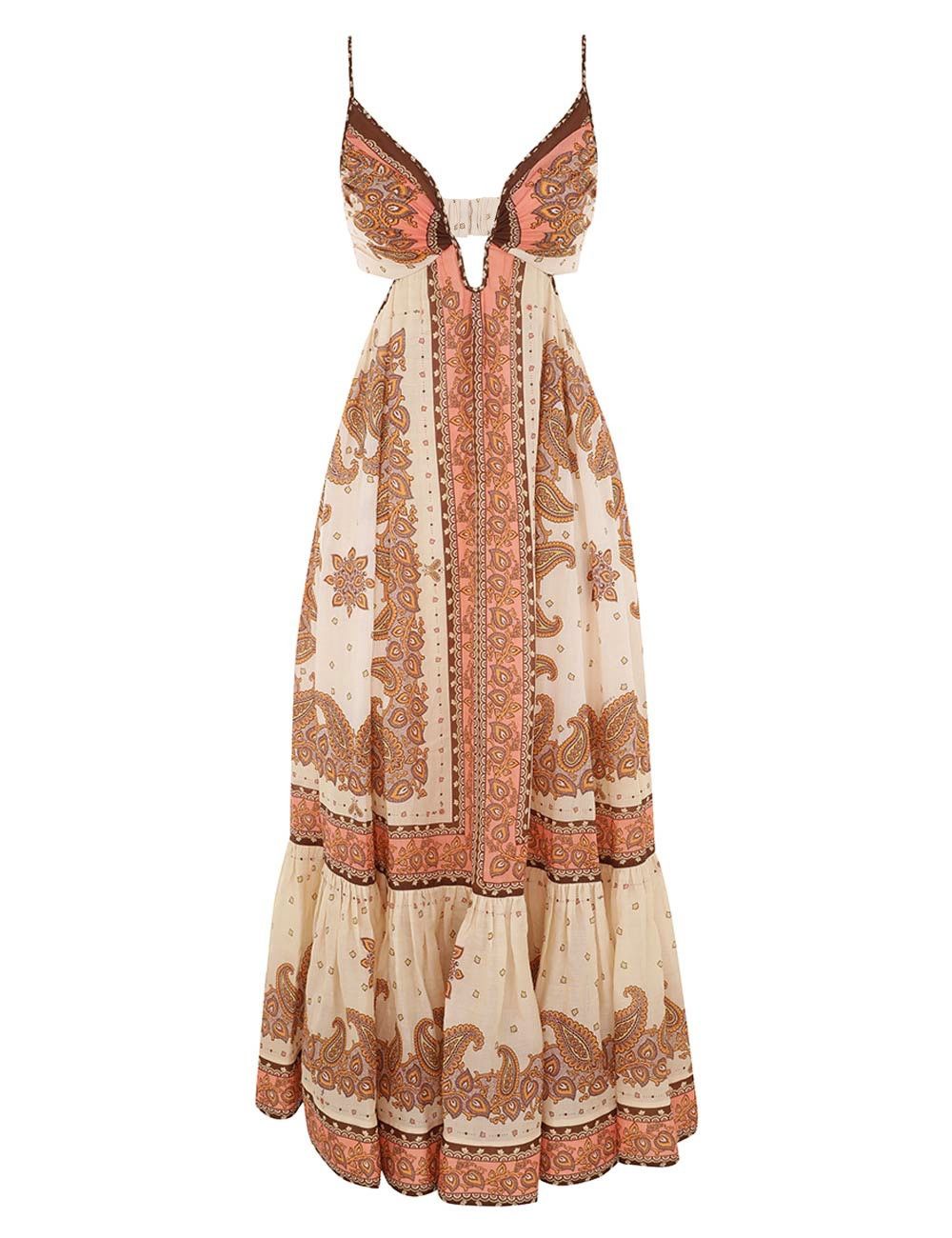 oc11z0126 Maxine Plunge Maxi Dress in Multicolor