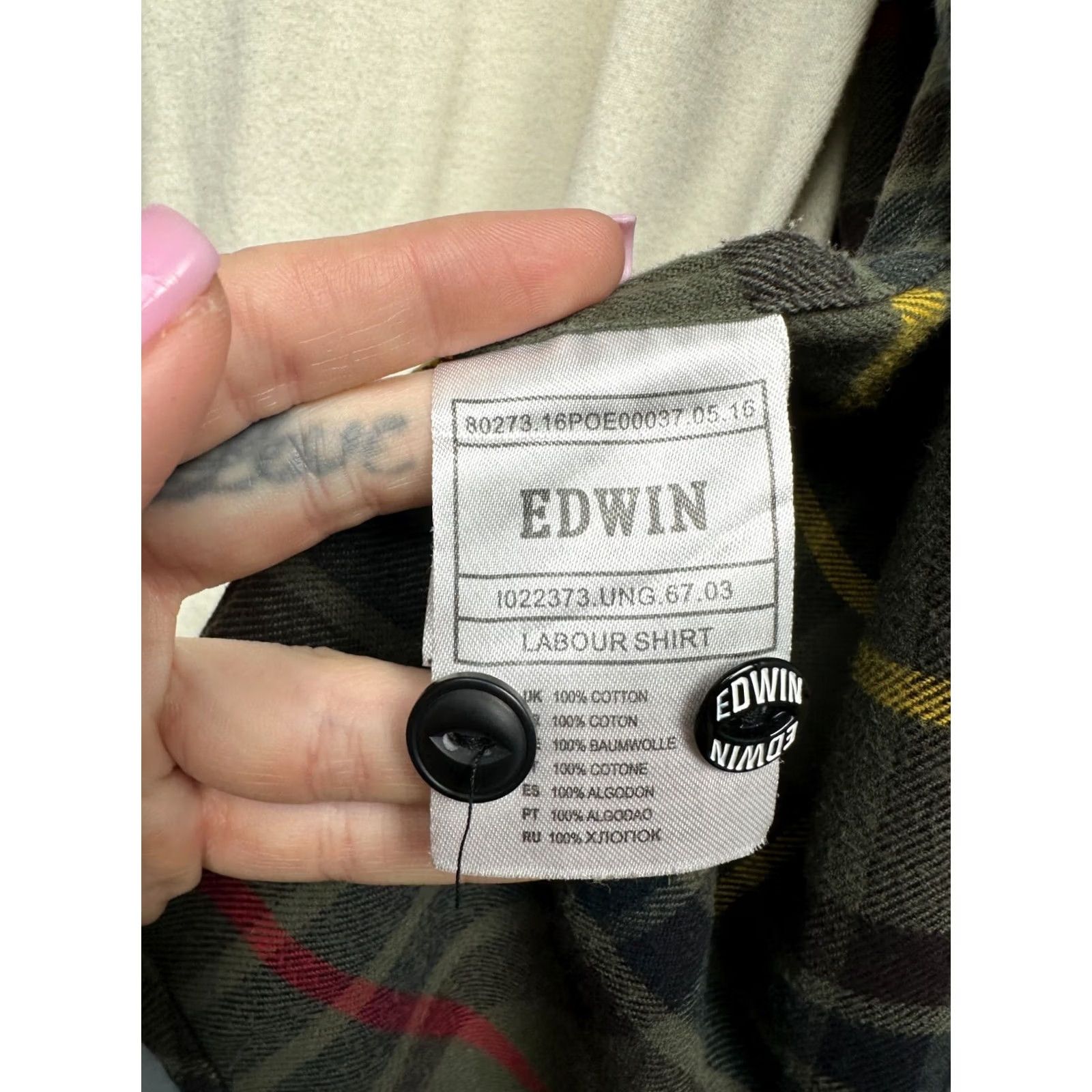 Edwin Edwin Mens Labour Flannel Plaid Shirt L Size US L / EU 52-54 / 3 - 5 Thumbnail