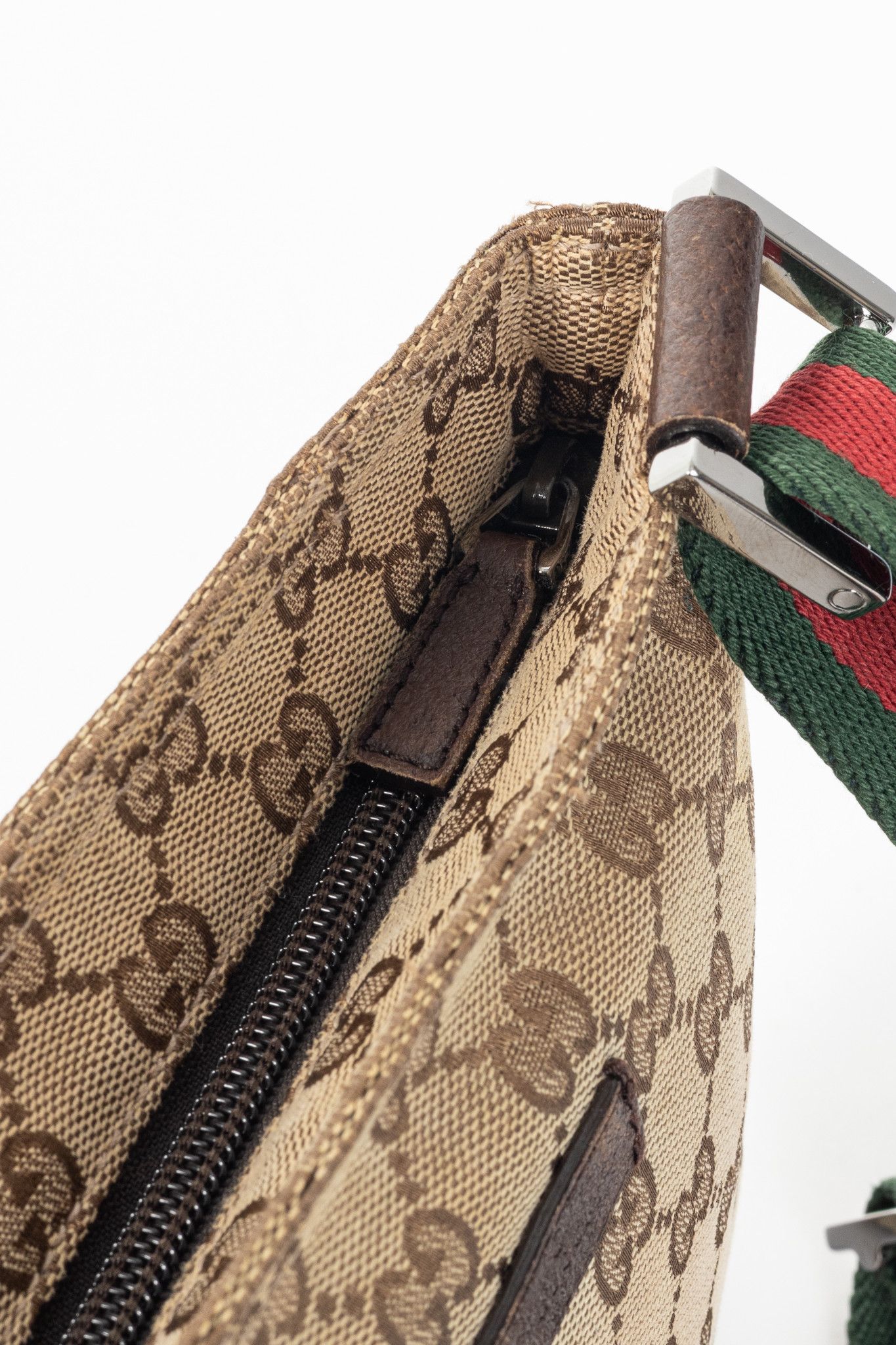 Gucci Gucci Beige GG Canvas Web-Strap Shoulder Bag Size ONE SIZE - 8 Thumbnail