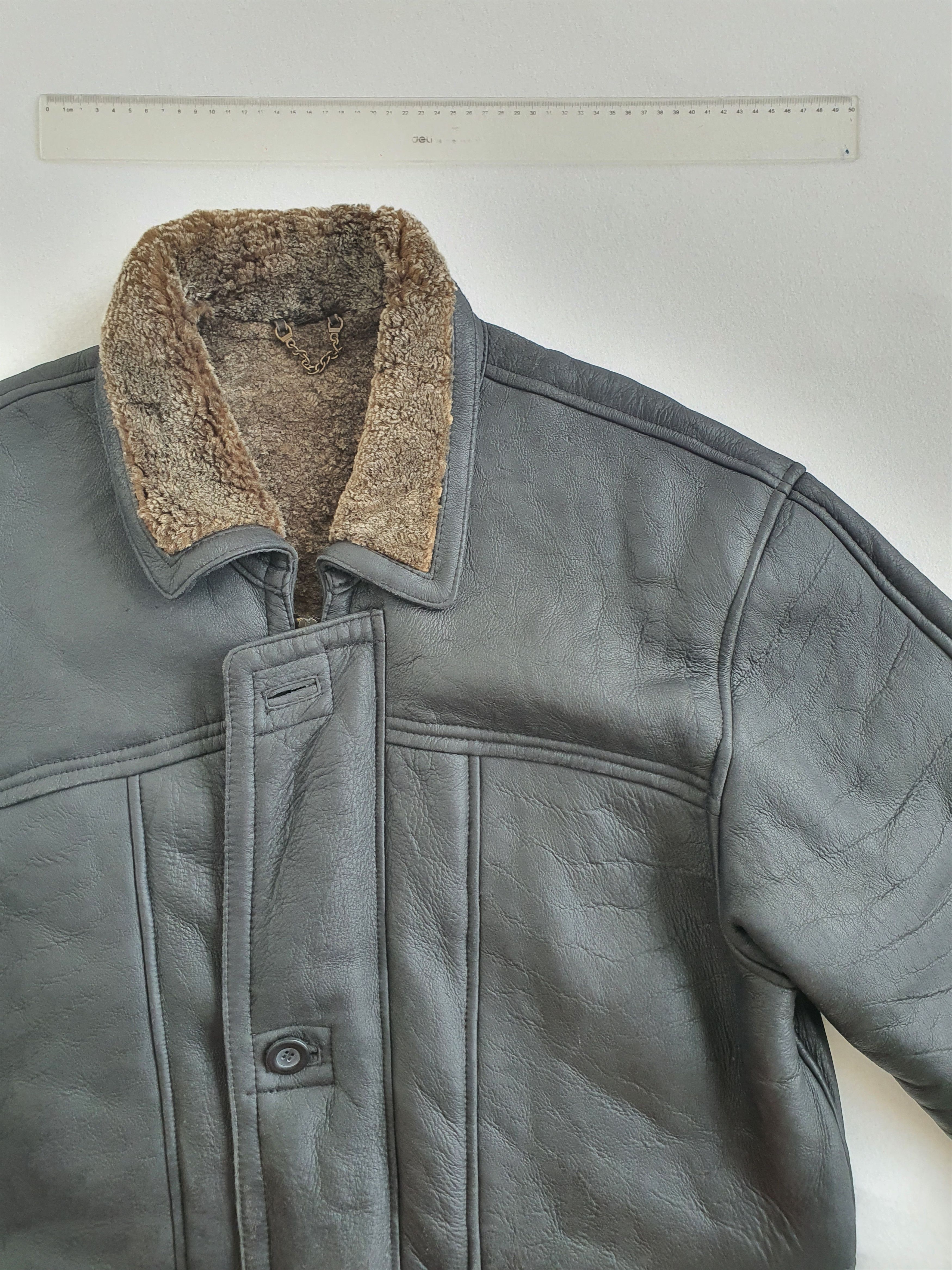 Genuine Leather Heavy Lined Shearling Leather Jacket 3/4 Car Coat - Sz EU 56 Size US XL / EU 56 / 4 - 3 Thumbnail