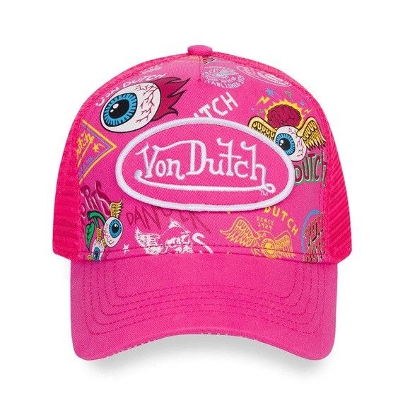 Von Dutch Von Dutch Trucker Hat Hot Pink Flying Eyeball  display picture 1