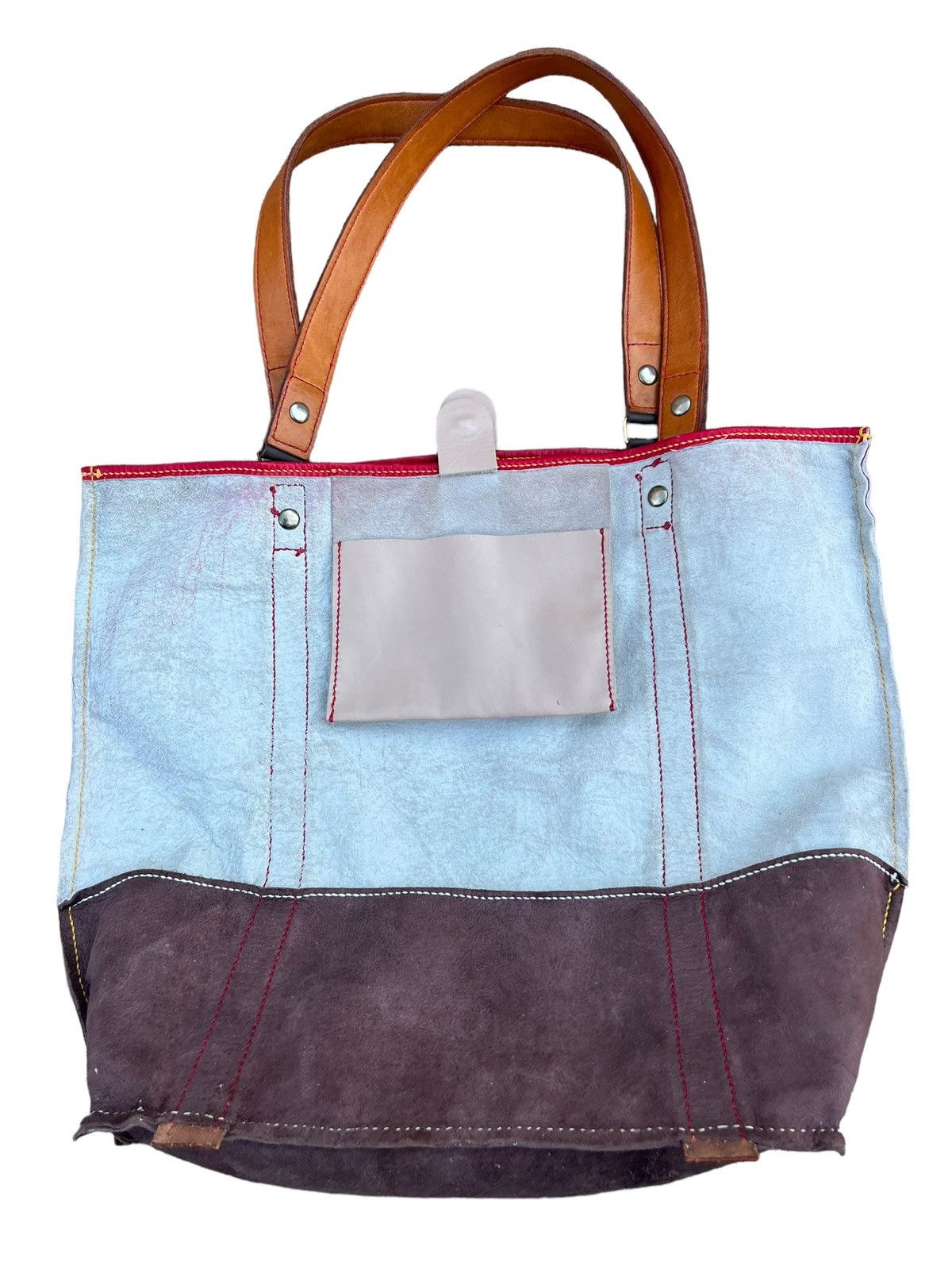 Leather Map Embossed Leather Tote Bag Unknown Japanese Brand Vintage Size ONE SIZE - 22 Thumbnail