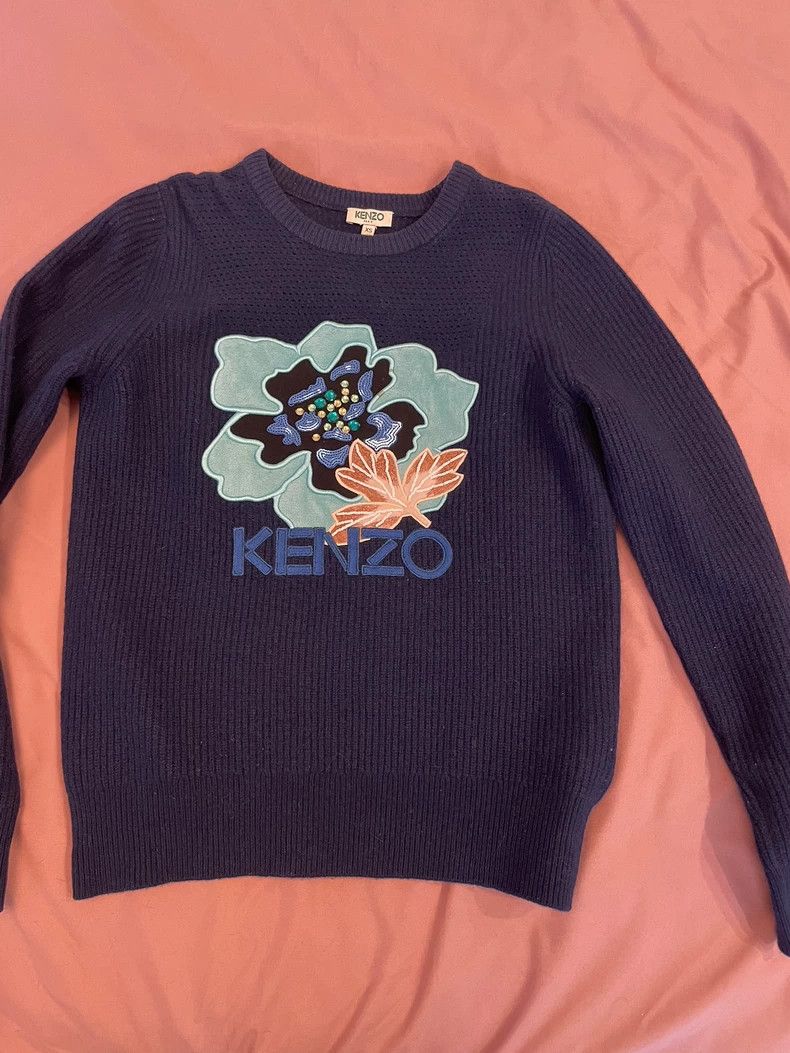 Kenzo KENZO Blue floral sweater Size XS / US 0-2 / IT 36-38 - 3 Thumbnail