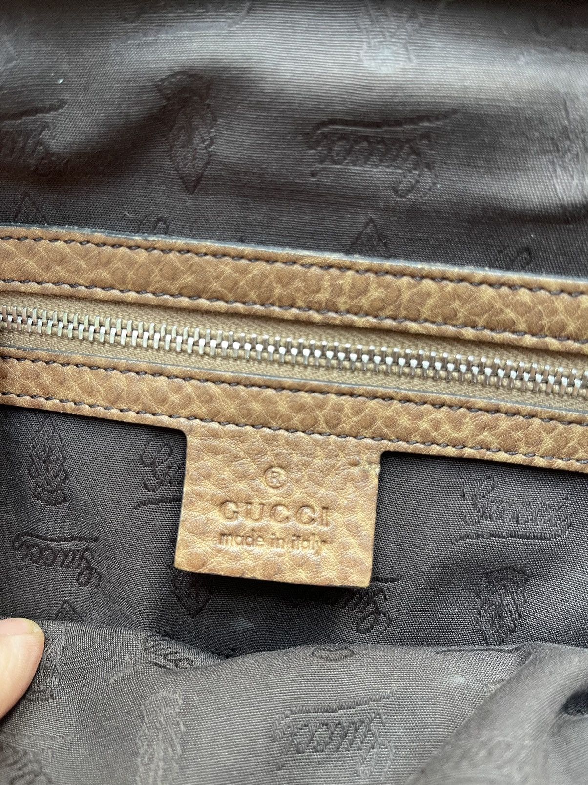 Gucci ❤️Gucci Brown Canvas vintage monogram leather bag women Size ONE SIZE - 13 Thumbnail