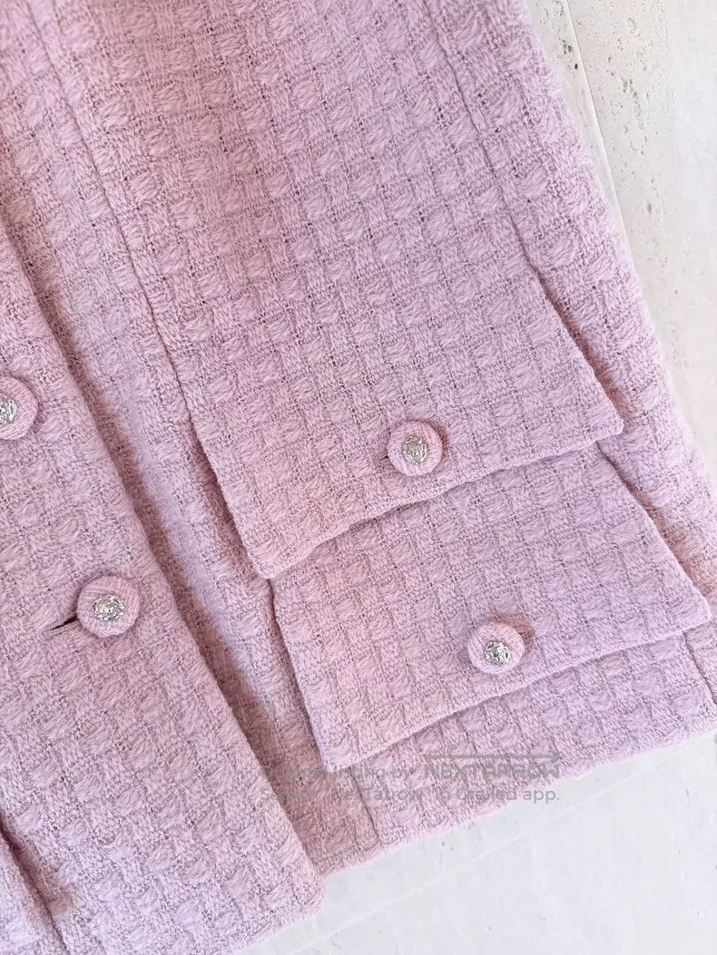 Chanel Chanel 24K autumn and winter pink waffle tweed jacket Size XS / US 0-2 / IT 36-38 - 3 Thumbnail