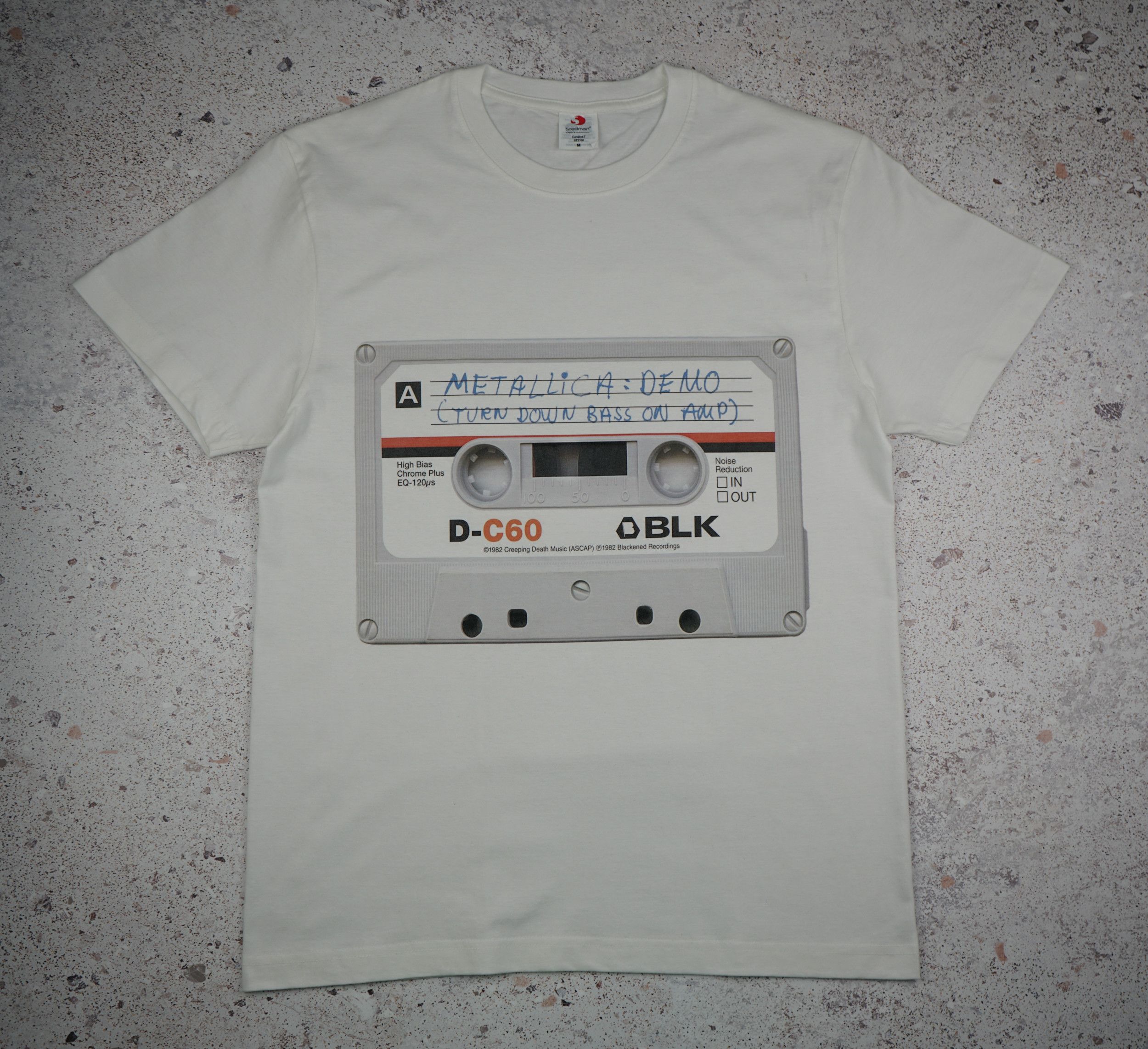 T-shirt Graphique Cassettes Audio Blanc - Taille M, Marque Nobo, Occasion Très Bon état