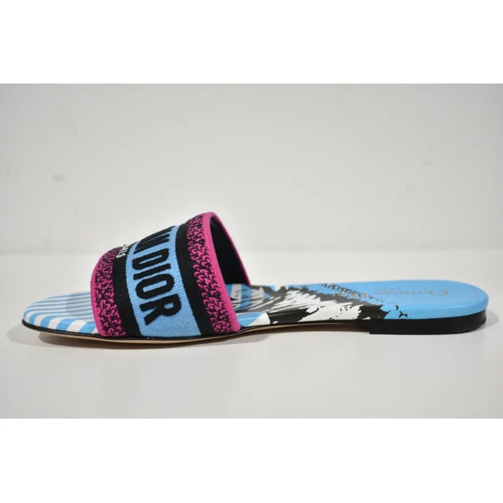 Dior Christian Dior Dway D Jungle Blue Black Embroidered Size US 6 / IT 36 - 8 Thumbnail