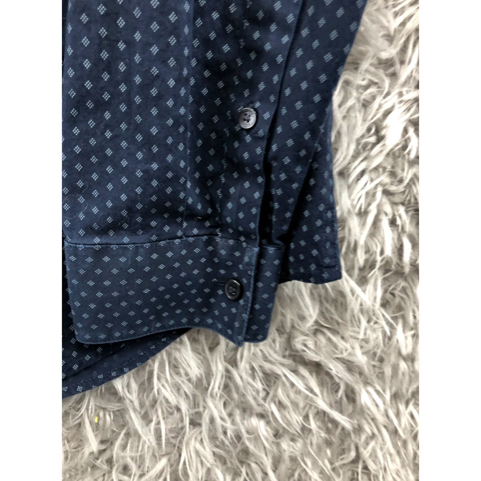 Calvin Klein Calvin Klein Shirt Mens M Non Iron Long Sleeve Spread Collar Blue Argyle • Calvin Klein Infinite Cool • Blue Size US M / EU 48-50 / 2 - 3 Thumbnail