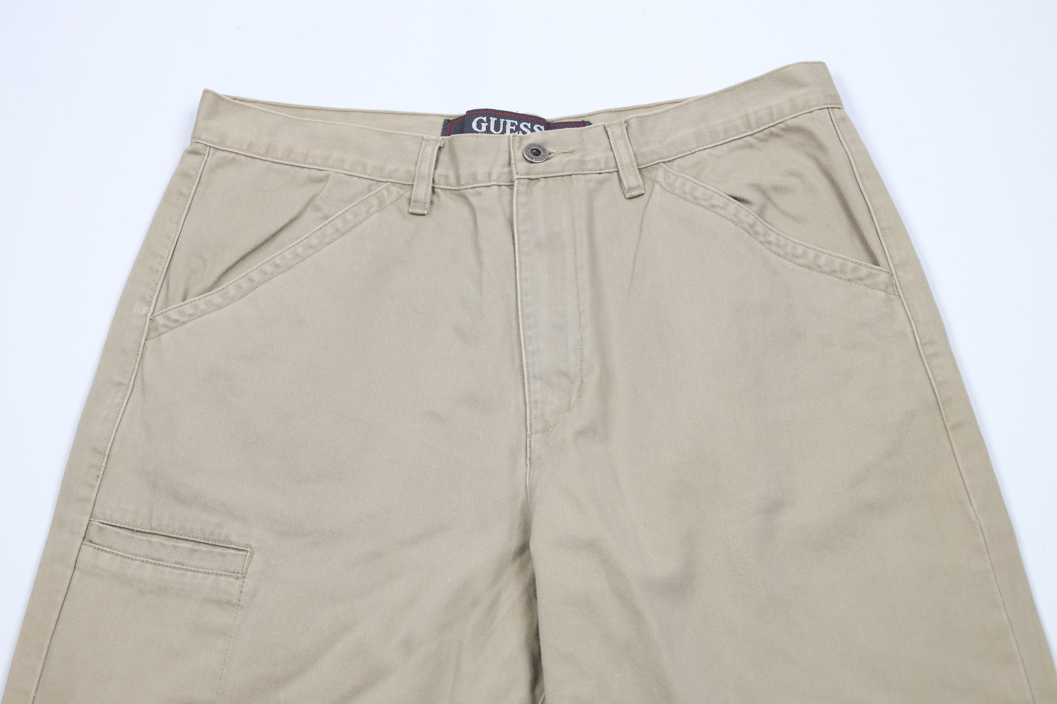Guess Vintage 90s Guess Spell Baggy Wide Leg Dungaree Pants Khaki Size US 34 / EU 50 - 2 Thumbnail