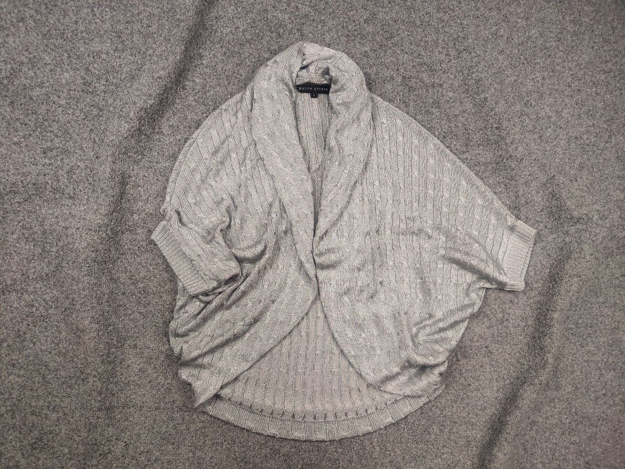 Ralph Lauren Ralph Lauren Black Label Cable Knit Poncho Cardigan Mettalic Size M / US 6-8 / IT 42-44 - 1 Thumbnail