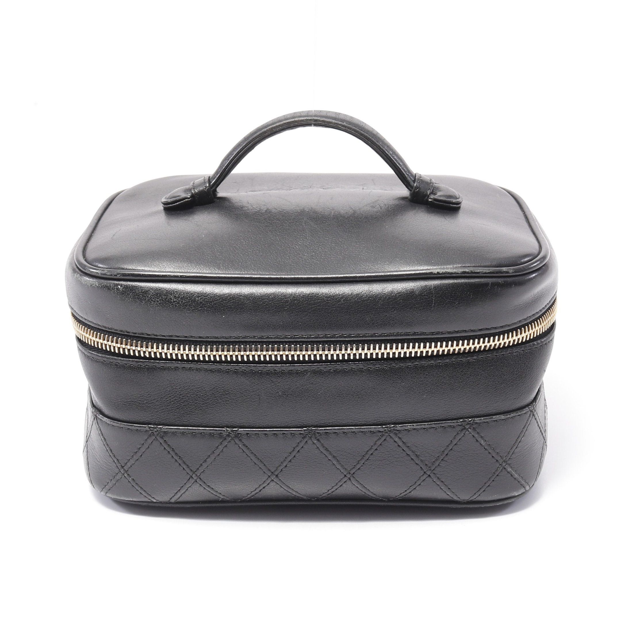 Chanel Chanel Bicolore Handbag Vanity Bag Leather Black Gold Hardware Size ONE SIZE - 1 Thumbnail
