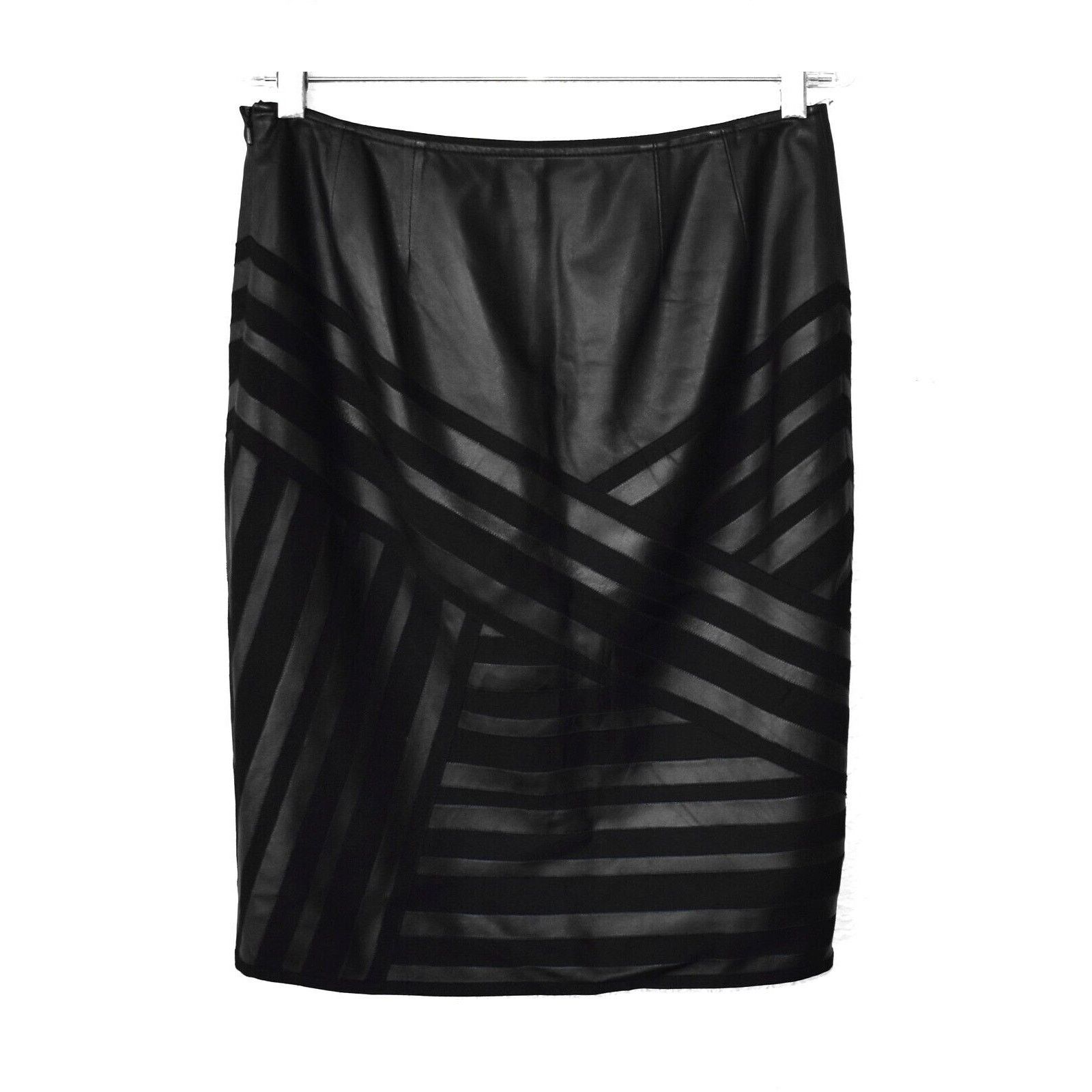 Lafayette 148 LAFAYETTE 148 NEW YORK Black Leather Pencil Skirt Sz 6 $598 Size 28" / US 6 / IT 42 - 2 Thumbnail