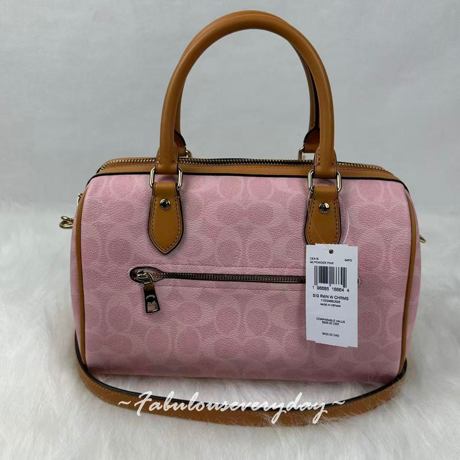 Coach Coach Rowan Satchel Signature Canvas Charms Gold/Powder Pink Size ONE SIZE - 4 Thumbnail