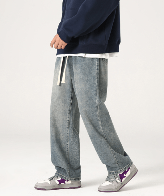 Japanese Brand × Vintage Japanese retro washed distressed loose straight jeans Size US 32 / EU 48 - 4 Thumbnail