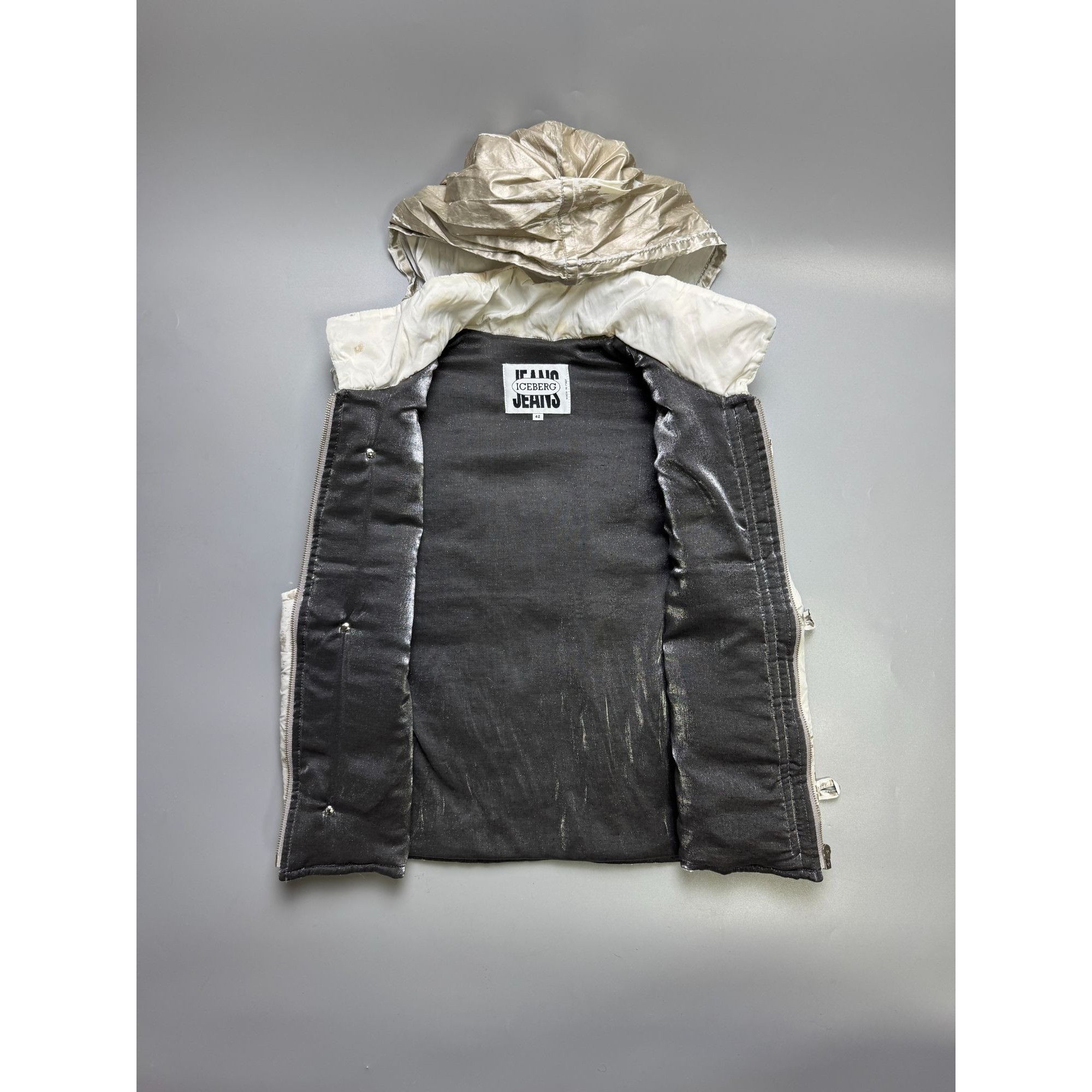 Iceberg Iceberg Jeans Vintage Distressed Silver Vest (Y1116) Size M / US 6-8 / IT 42-44 - 8 Thumbnail