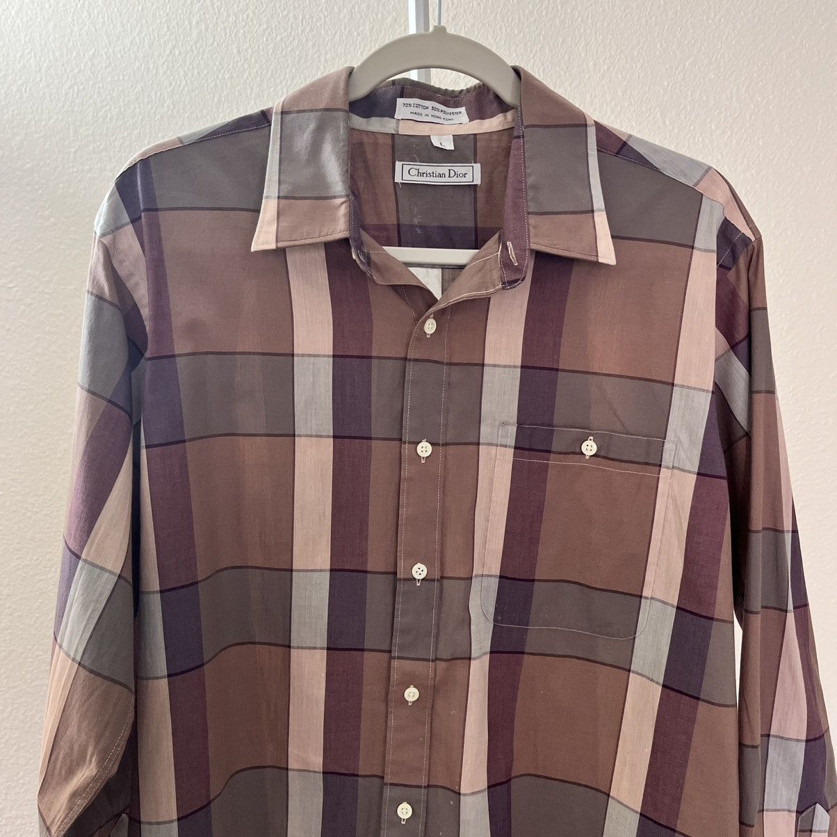 Christian Dior Monsieur Vintage Christian Dior Button Down Plaid Shirt Size L Size US L / EU 52-54 / 3 - 2 Thumbnail