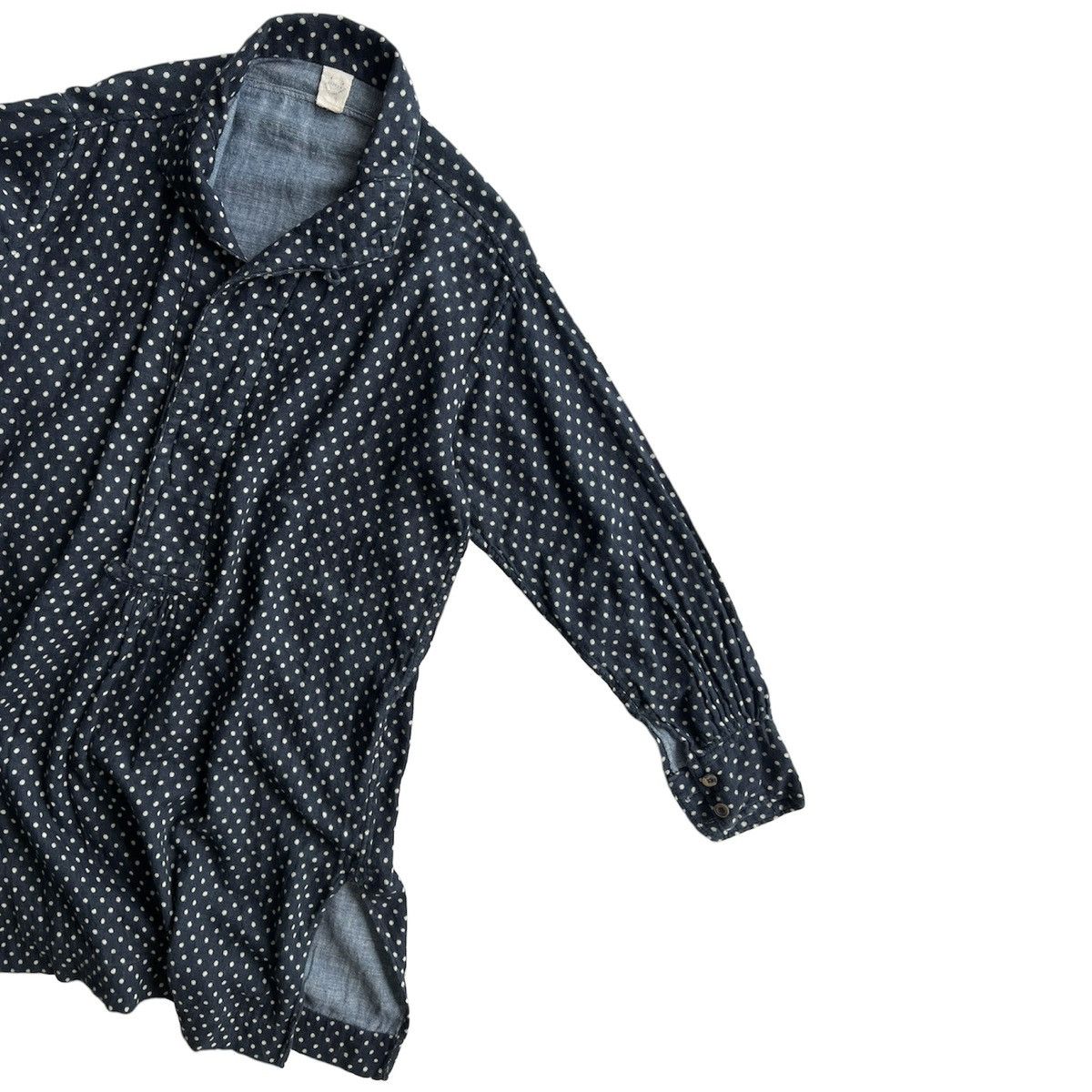 45rpm × Japanese Brand 45RPM POLKA-DOT INDIGO DRESS SHIRT Size M / US 6-8 / IT 42-44 - 5 Thumbnail