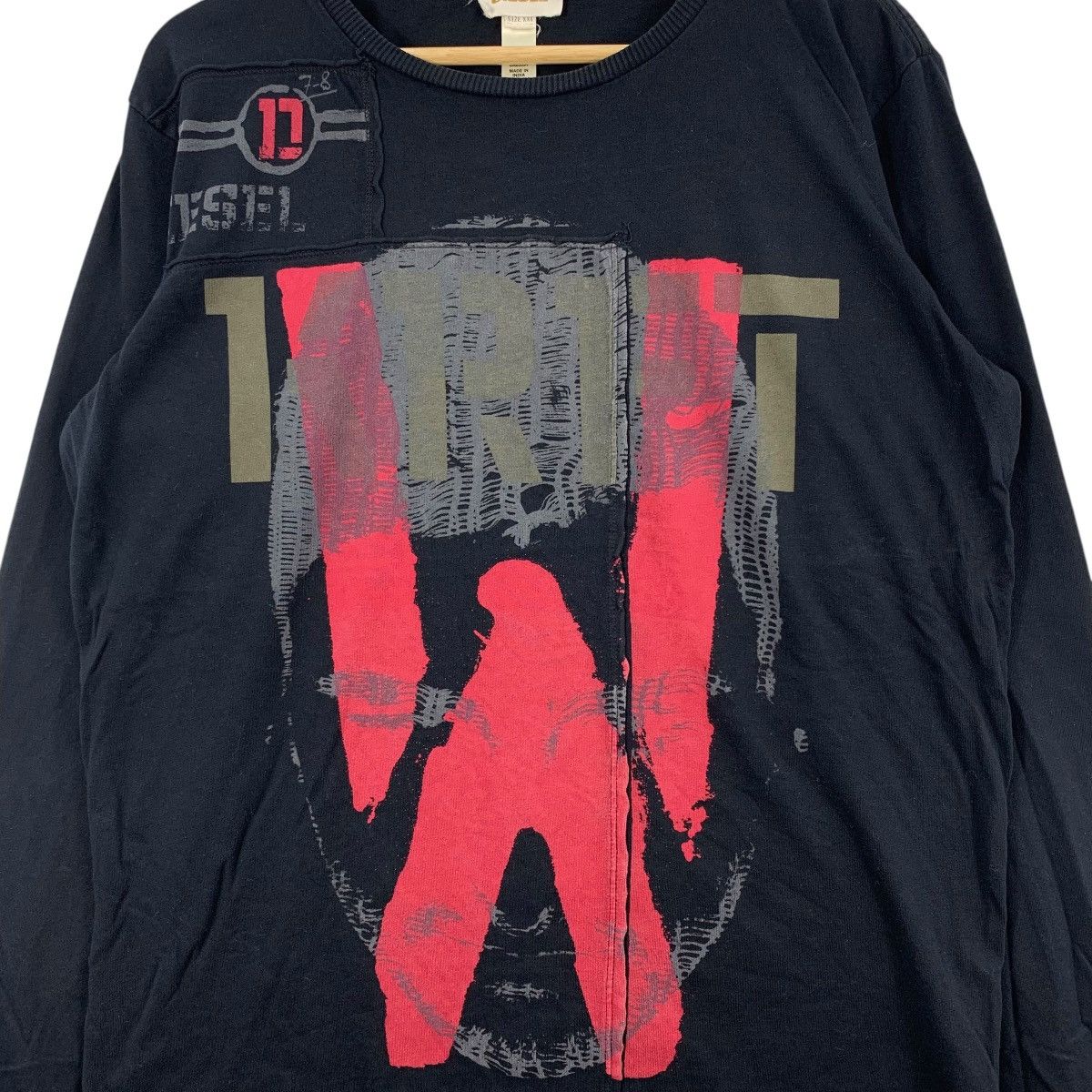 Diesel DIESEL Big Print Long Sleeve Tshirt Size US XL / EU 56 / 4 - 3 Thumbnail