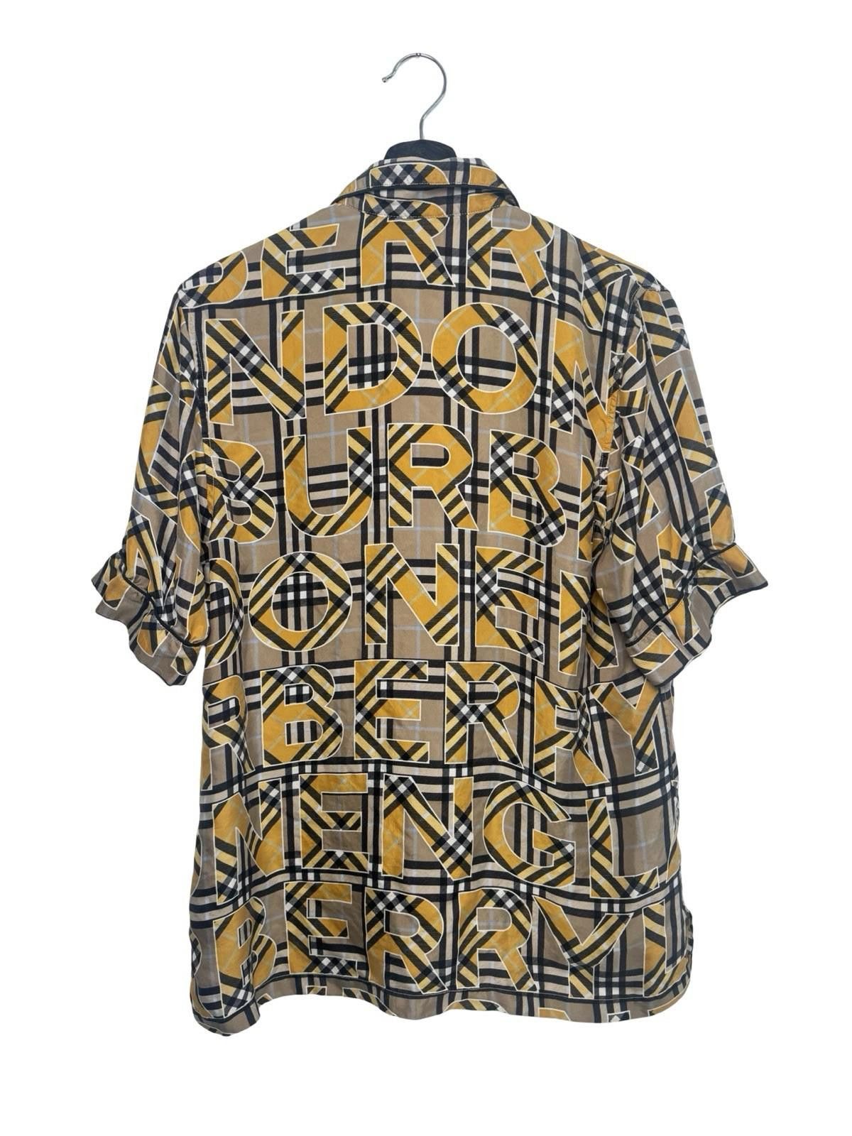 Burberry Burberry Silk Check Logo Print Shirt Yellow Beige SZ XS Size US XS / EU 42 / 0 - 2 Thumbnail