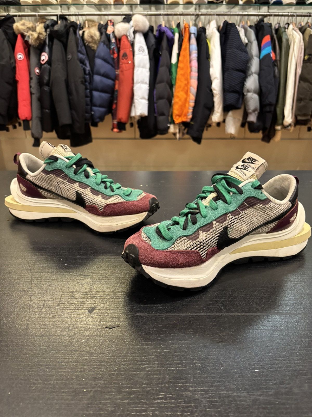 Nike × Sacai Nike Sacai Vaporwaffle ‘Villain Red Neptune Green’ Size US 11.5 / EU 44-45 - 2 Thumbnail