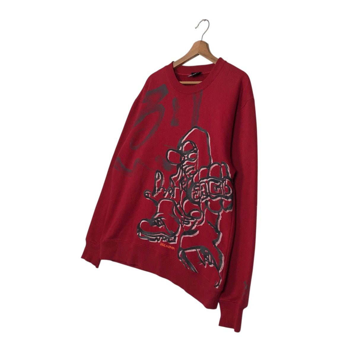 Japanese Brand 📌Vintage Sweatshirt The Hither Punk Design Biker Full Print Size US L / EU 52-54 / 3 - 3 Thumbnail