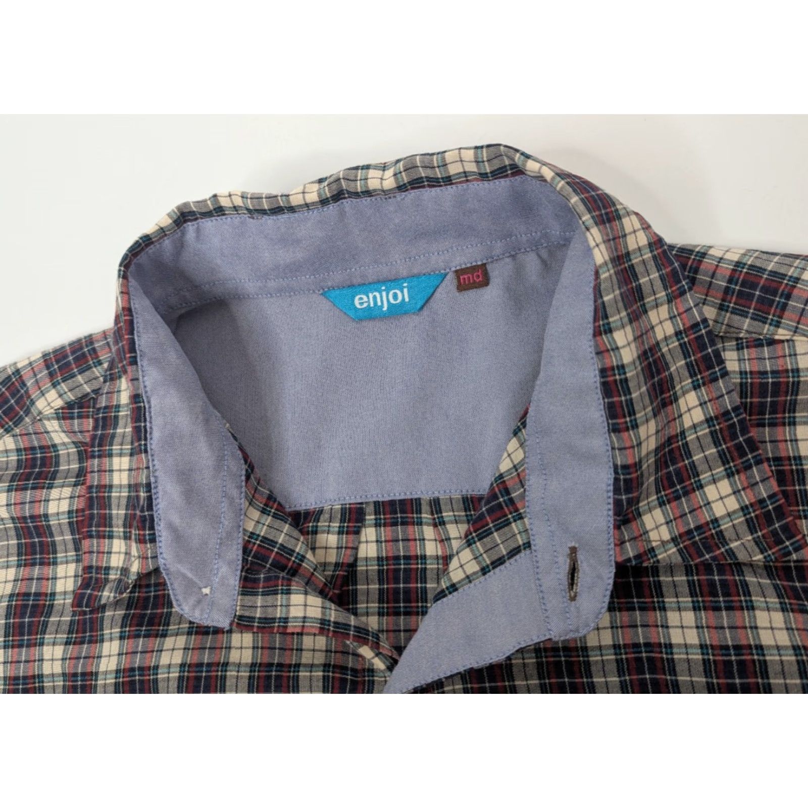 Enjoi Enjoi Shirt Plaid Button-Up Short Sleeve with Front Pocket M Multicolor Cotton Blend Mens Regular Size M Size US M / EU 48-50 / 2 - 6 Thumbnail