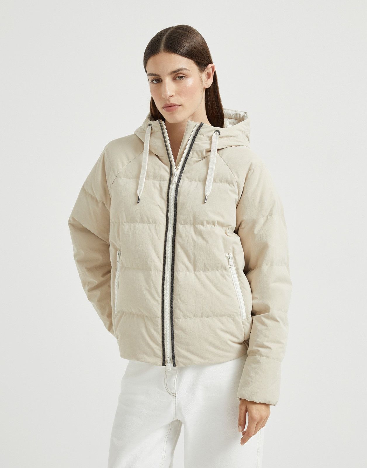 Brunello Cucinelli o1la1rc1a0326 Padded Jacket in Ivory Size M / US 6-8 / IT 42-44 - 1 Thumbnail