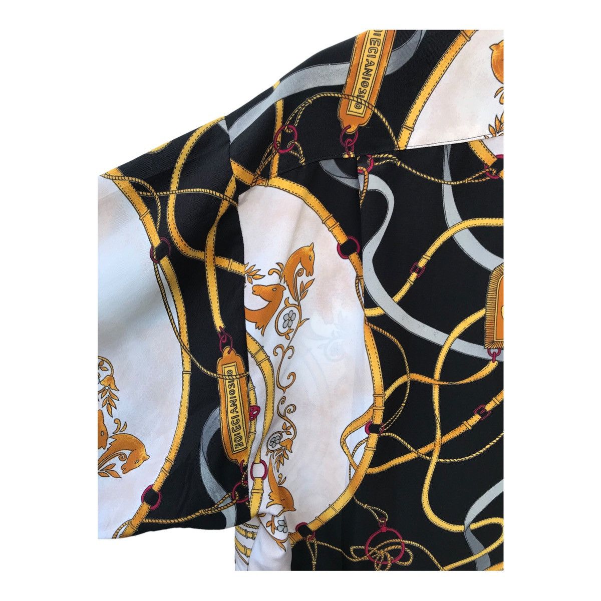 Designer Vintage Voix d Homme Chain Print Baroque Pop Art Button Down Size US L / EU 52-54 / 3 - 14 Thumbnail