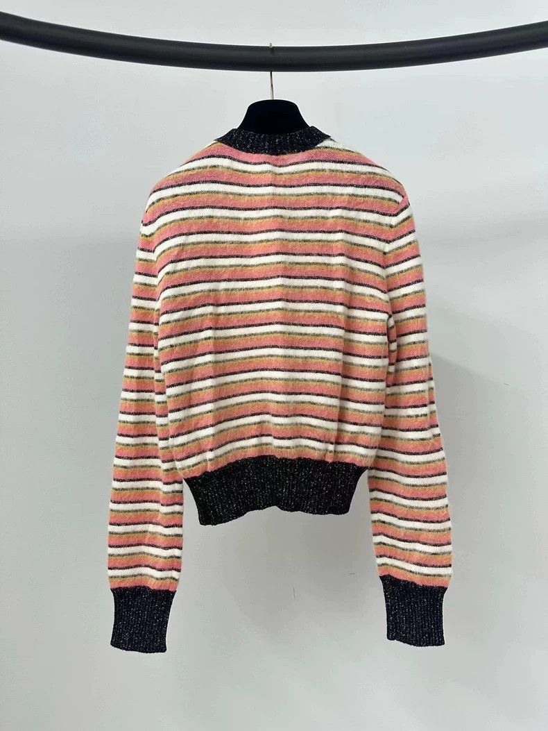 Chanel Chanel 22A orange striped sweater Size XS / US 0-2 / IT 36-38 - 2 Thumbnail