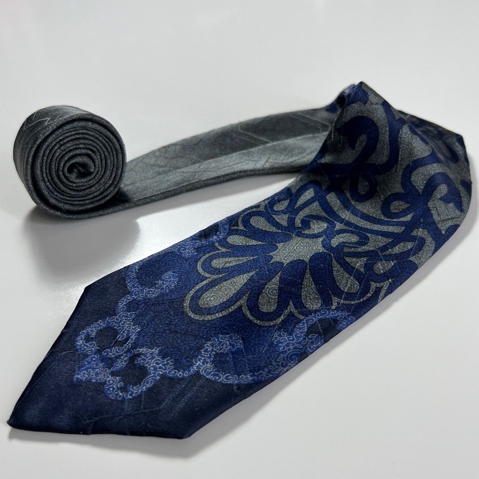 Gianfranco Ferre Gianfranco Ferre Men's Italy Tie Blue Gray 100% Silk Necktie Size ONE SIZE - 1 Thumbnail
