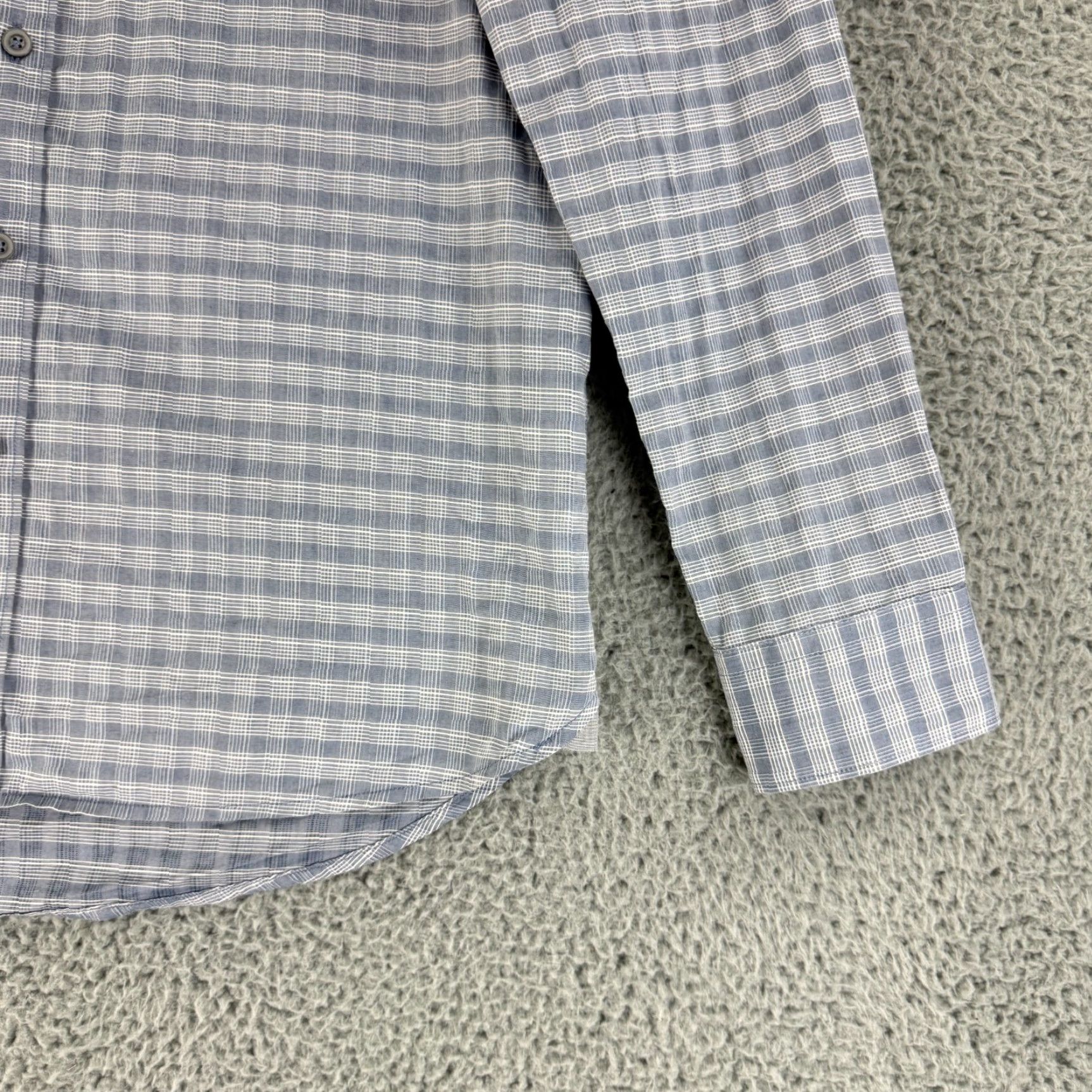 Vintage 7 Diamonds Button-Up Shirt Mens Medium Gray Check Print Long Sleeve 100% Cotton Size US M / EU 48-50 / 2 - 3 Thumbnail