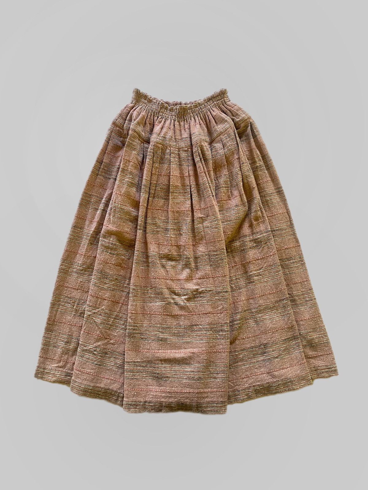 image of Archival Clothing x Issey Miyake Fw1995 Issey Miyake “Plantation” Pleated Skirts in Brown Tan, Wome